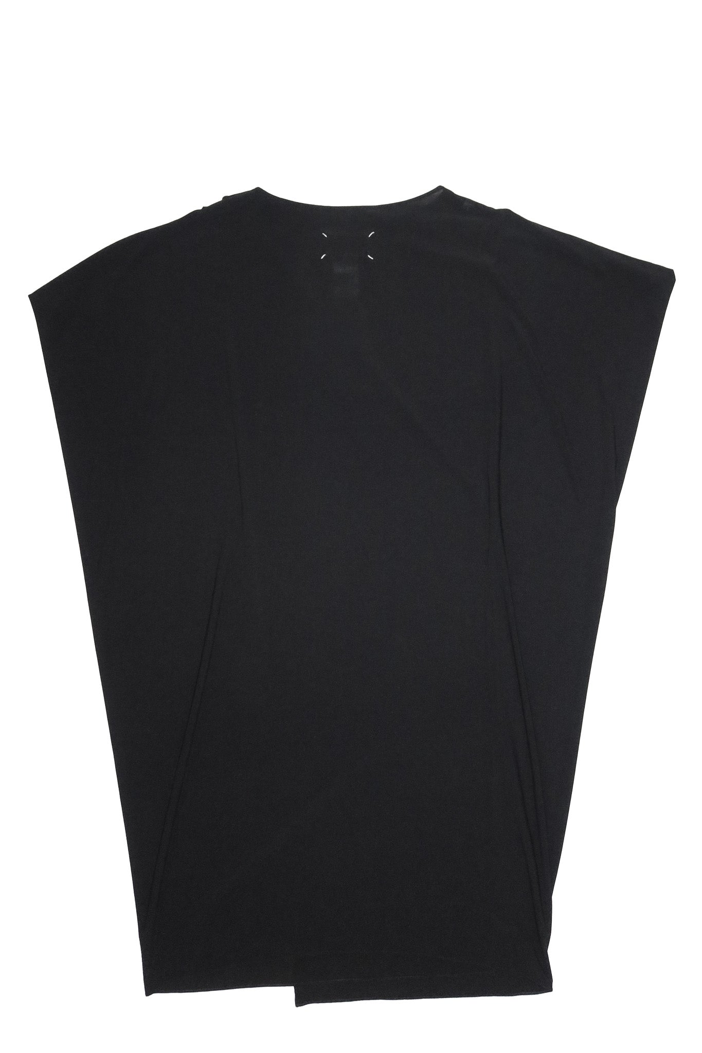 2010's maison martin margiela line 1 draped cut-out sleeve dress black.