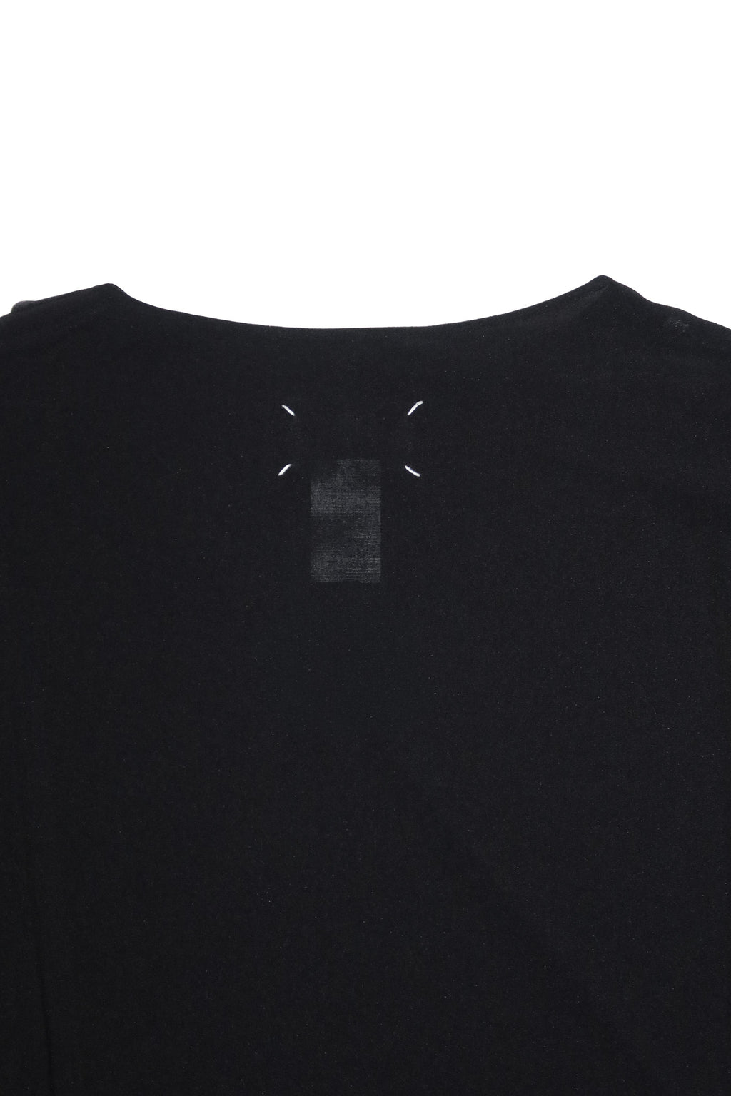 2010's maison martin margiela line 1 draped cut-out sleeve dress black.