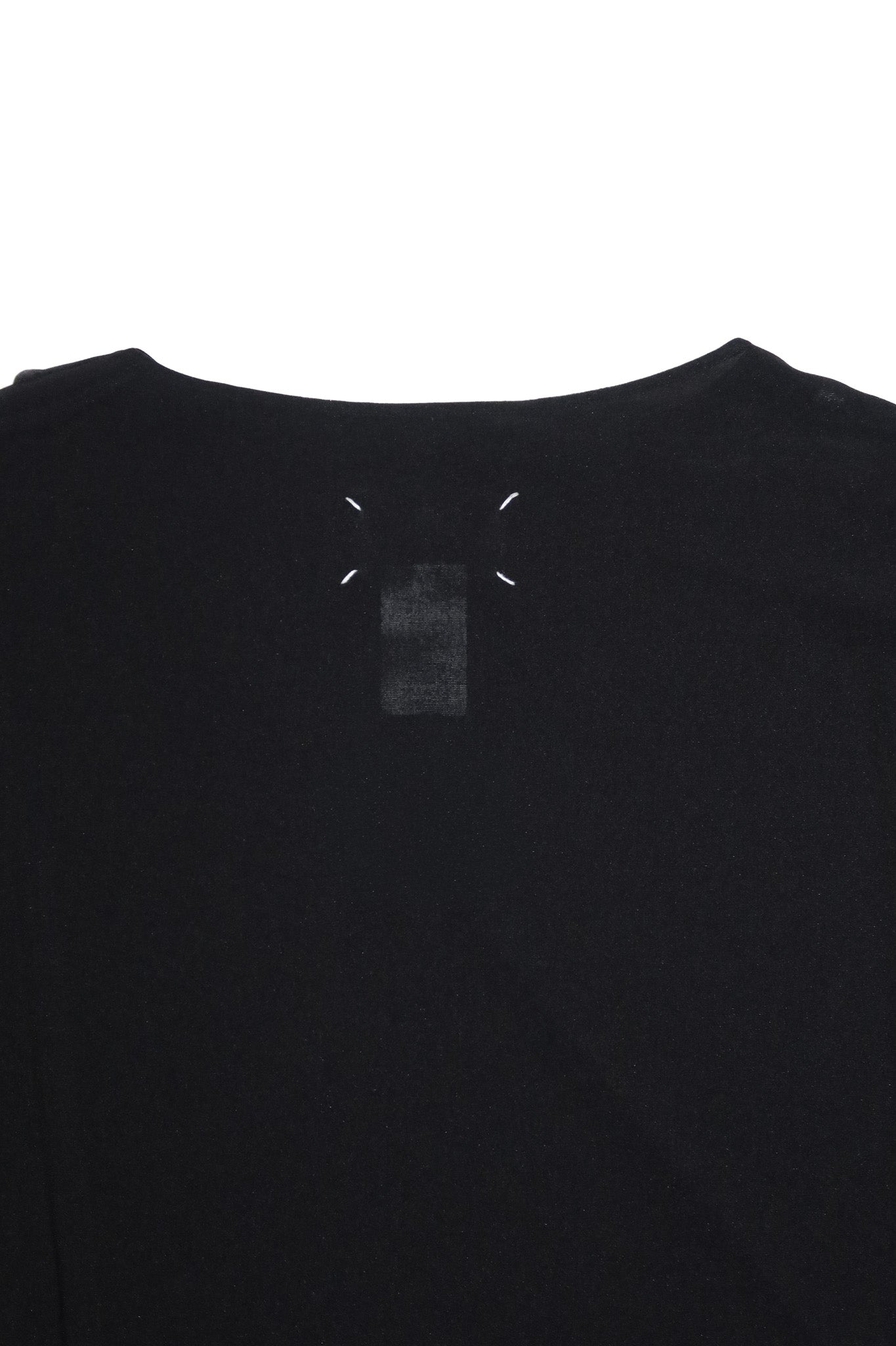 2010's maison martin margiela line 1 draped cut-out sleeve dress black.