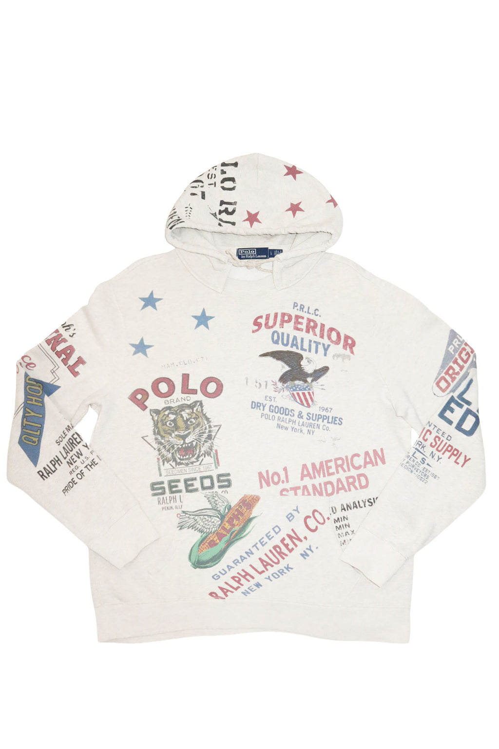 polo ralph lauren sanarac lake print hoodie grey.