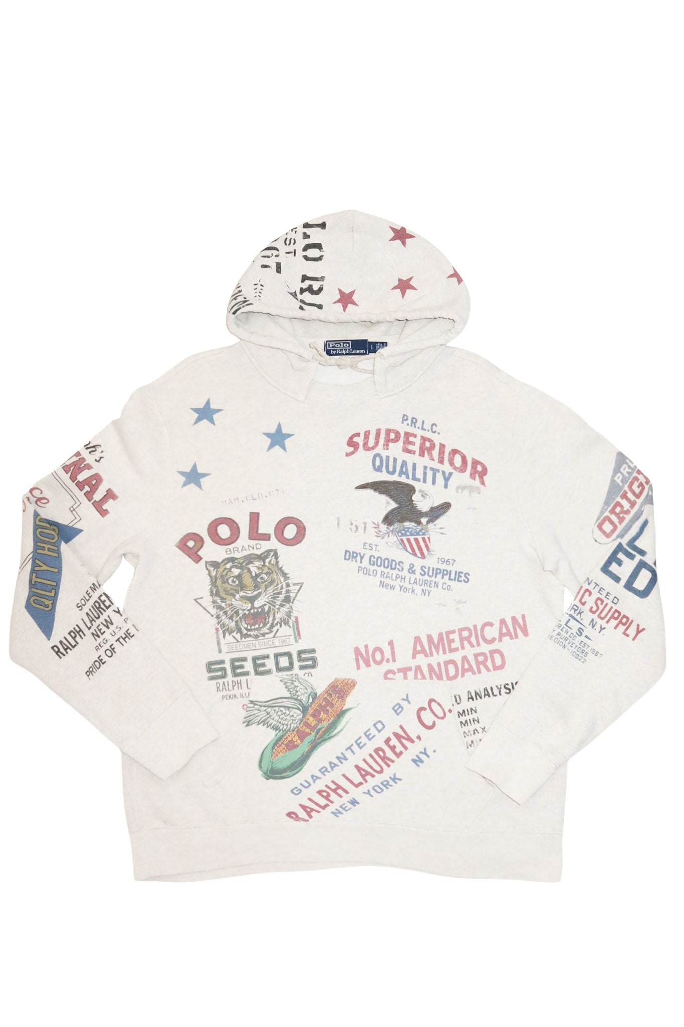 polo ralph lauren sanarac lake print hoodie grey.
