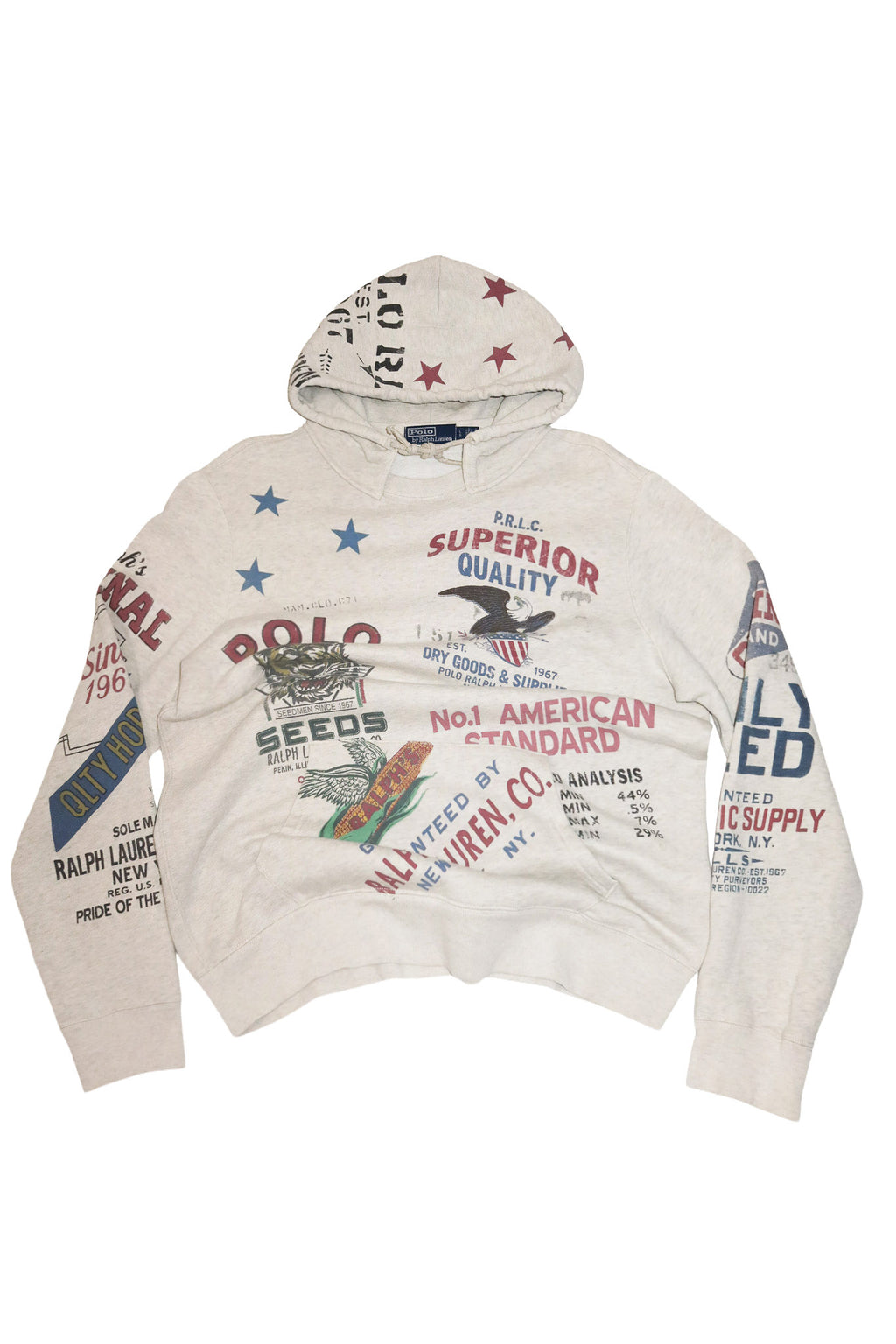 polo ralph lauren sanarac lake print hoodie grey.