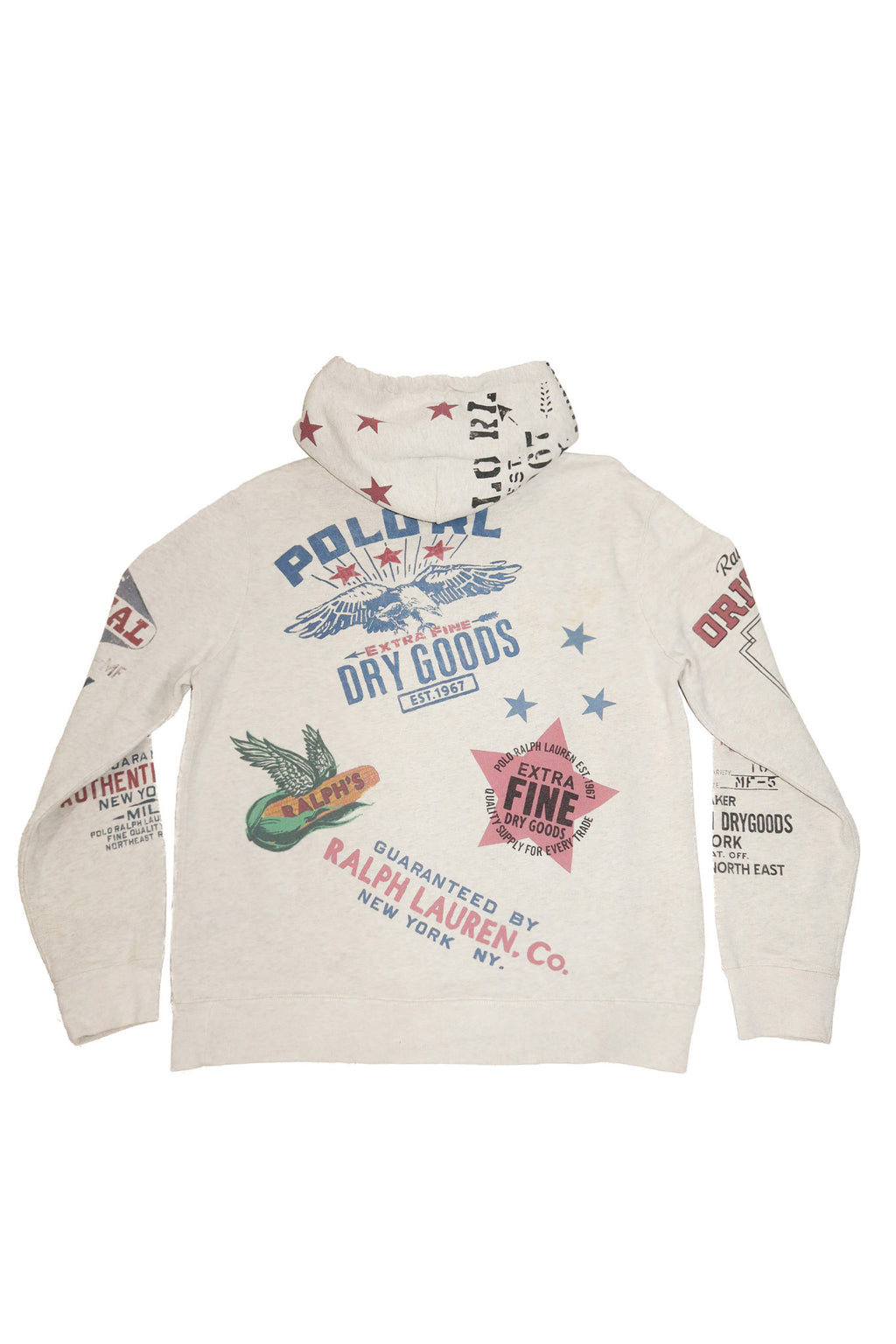 polo ralph lauren sanarac lake print hoodie grey.