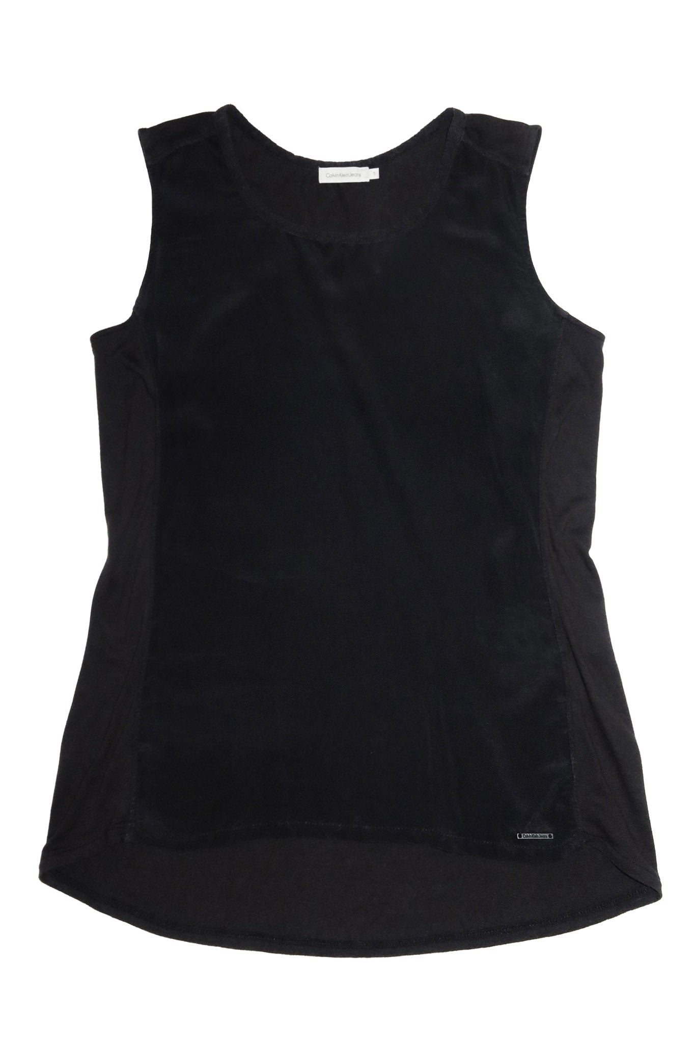 2000's calvin klein sheer silk blend tank top black.