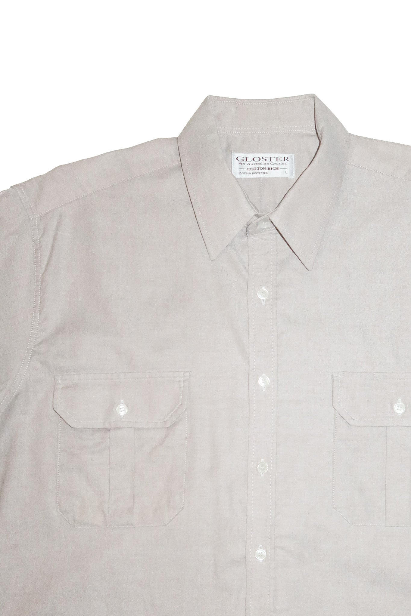 1980's gloster safari button-up shirt stone.