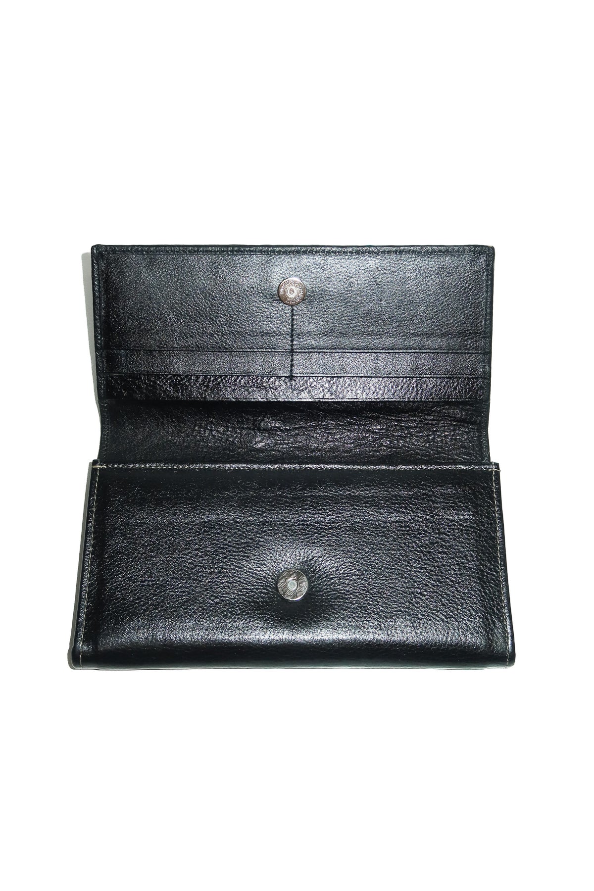 vintage genuine leather trifold wallet black.