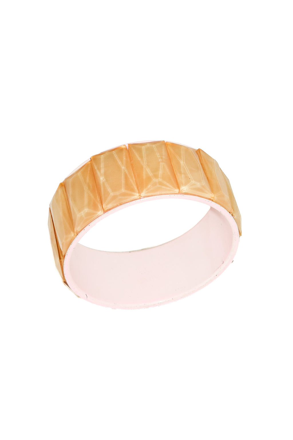 1980’s geometric resin bangle bracelet peach.