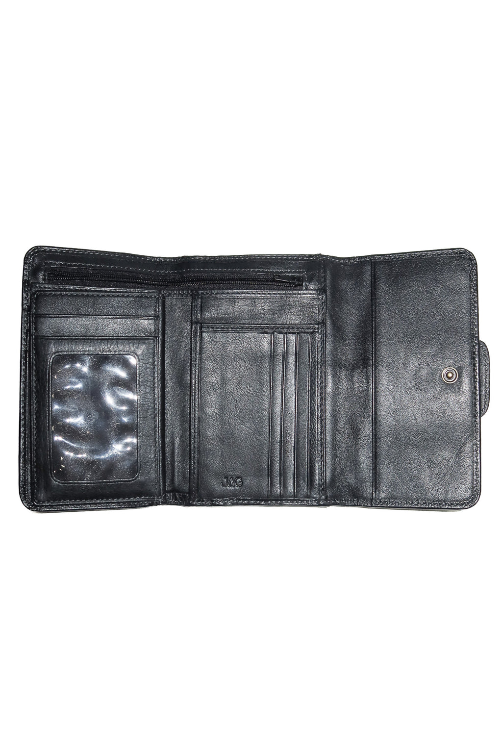 2000’s jag leather tri-fold wallet black.
