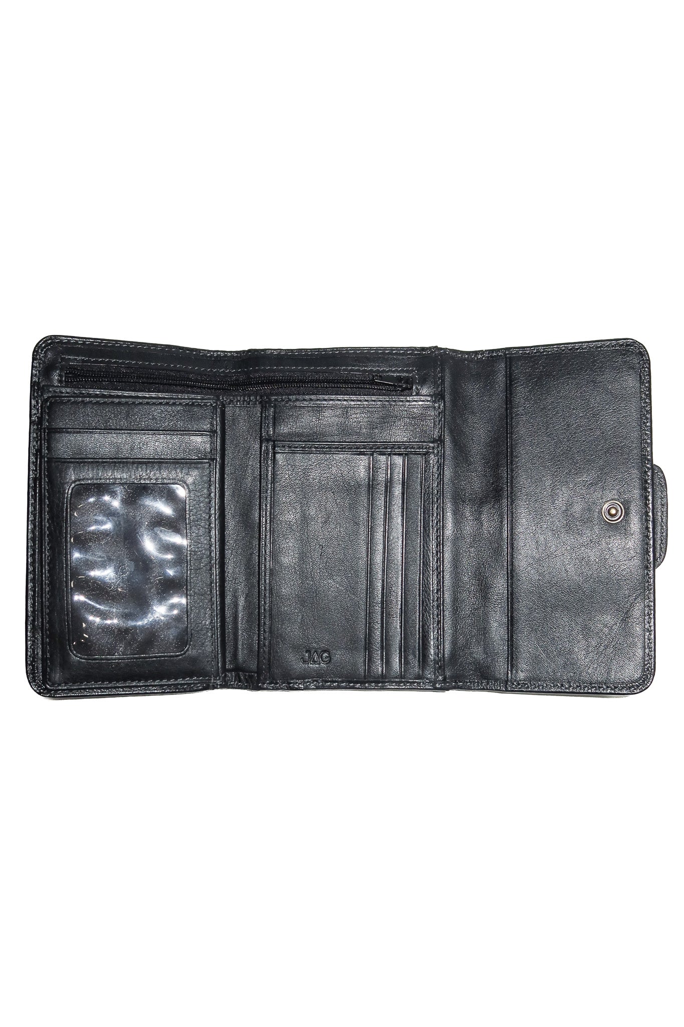 2000’s jag leather tri-fold wallet black.