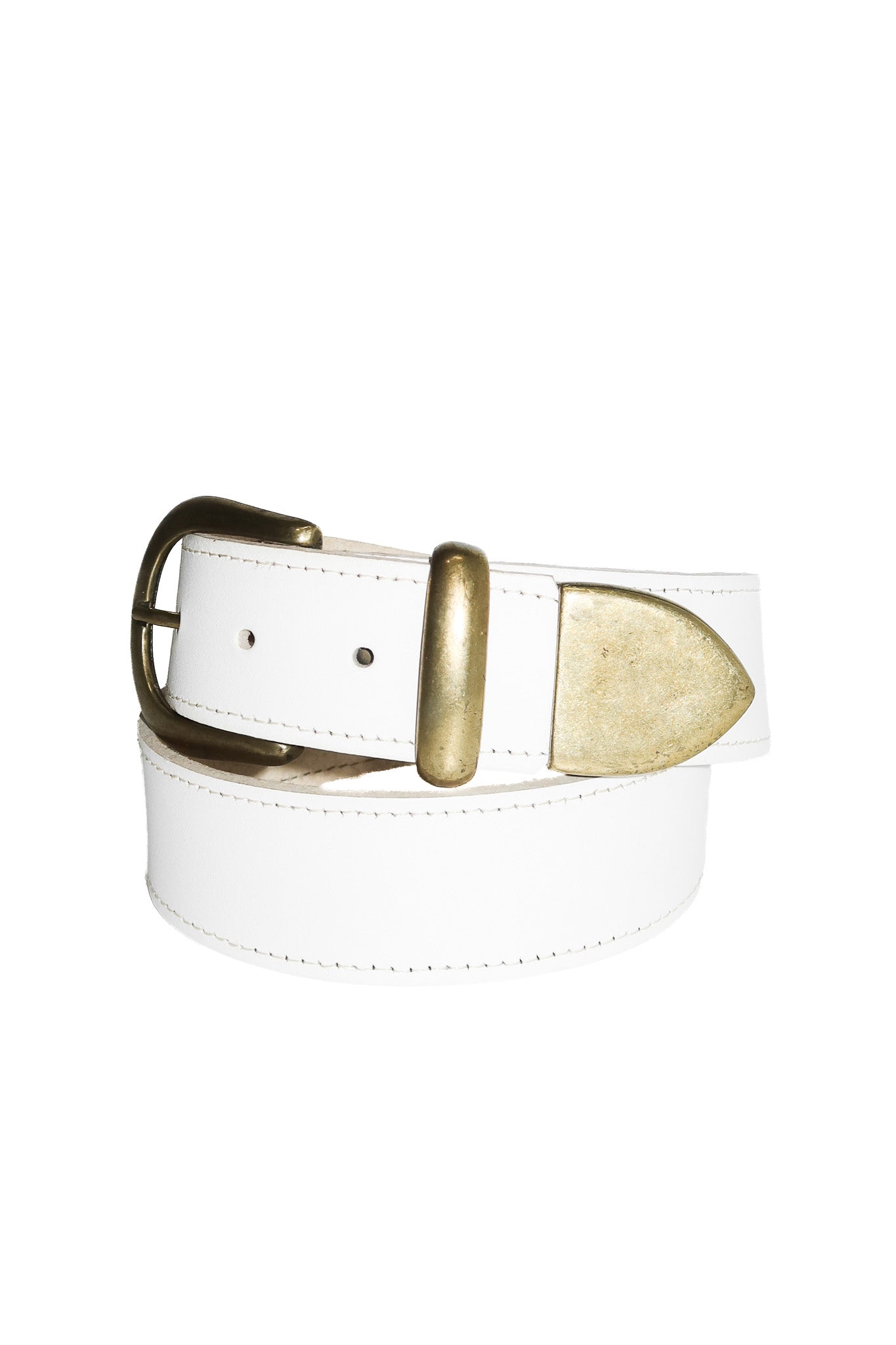 1990's just jeans leather belt white.