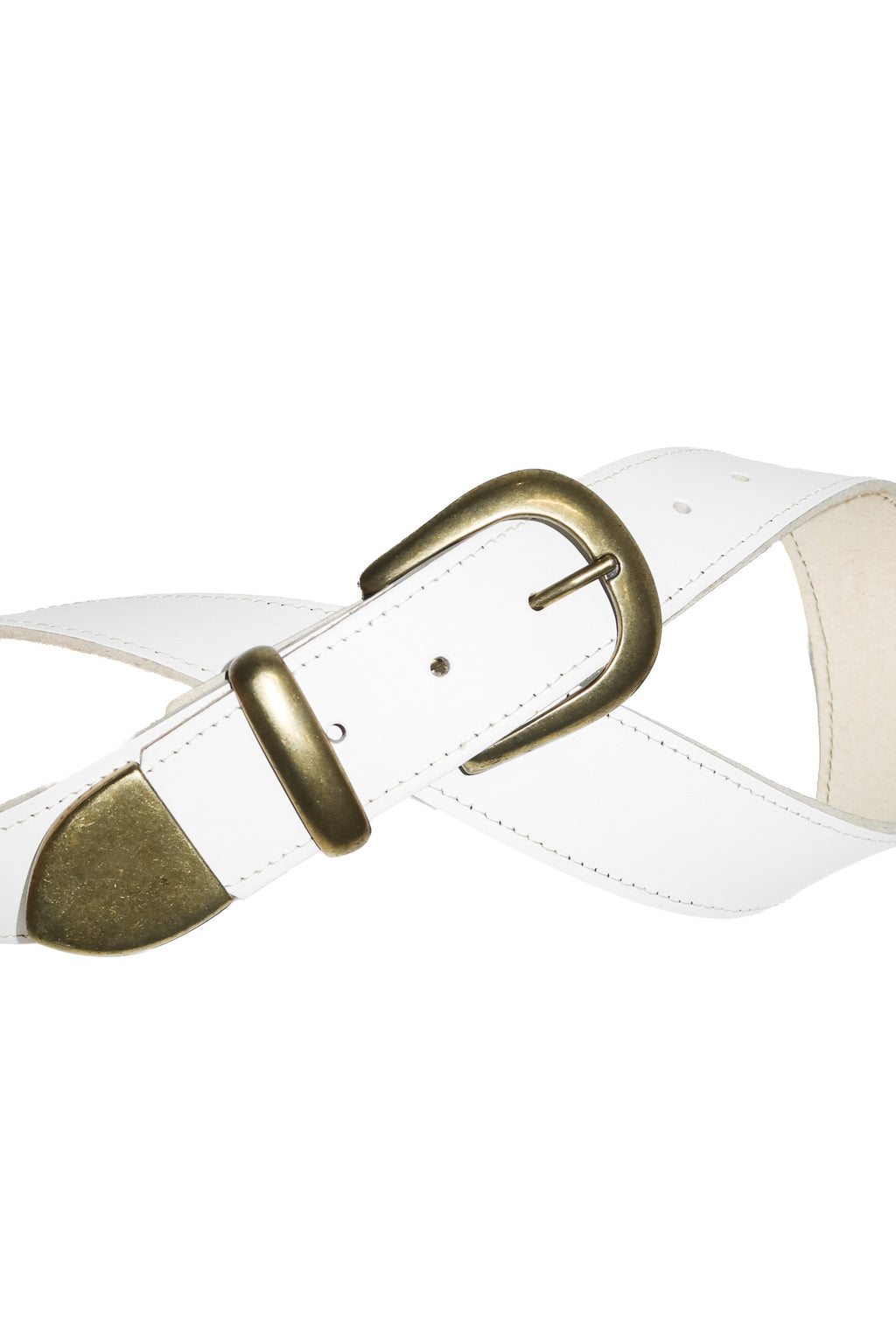 1990's just jeans leather belt white.