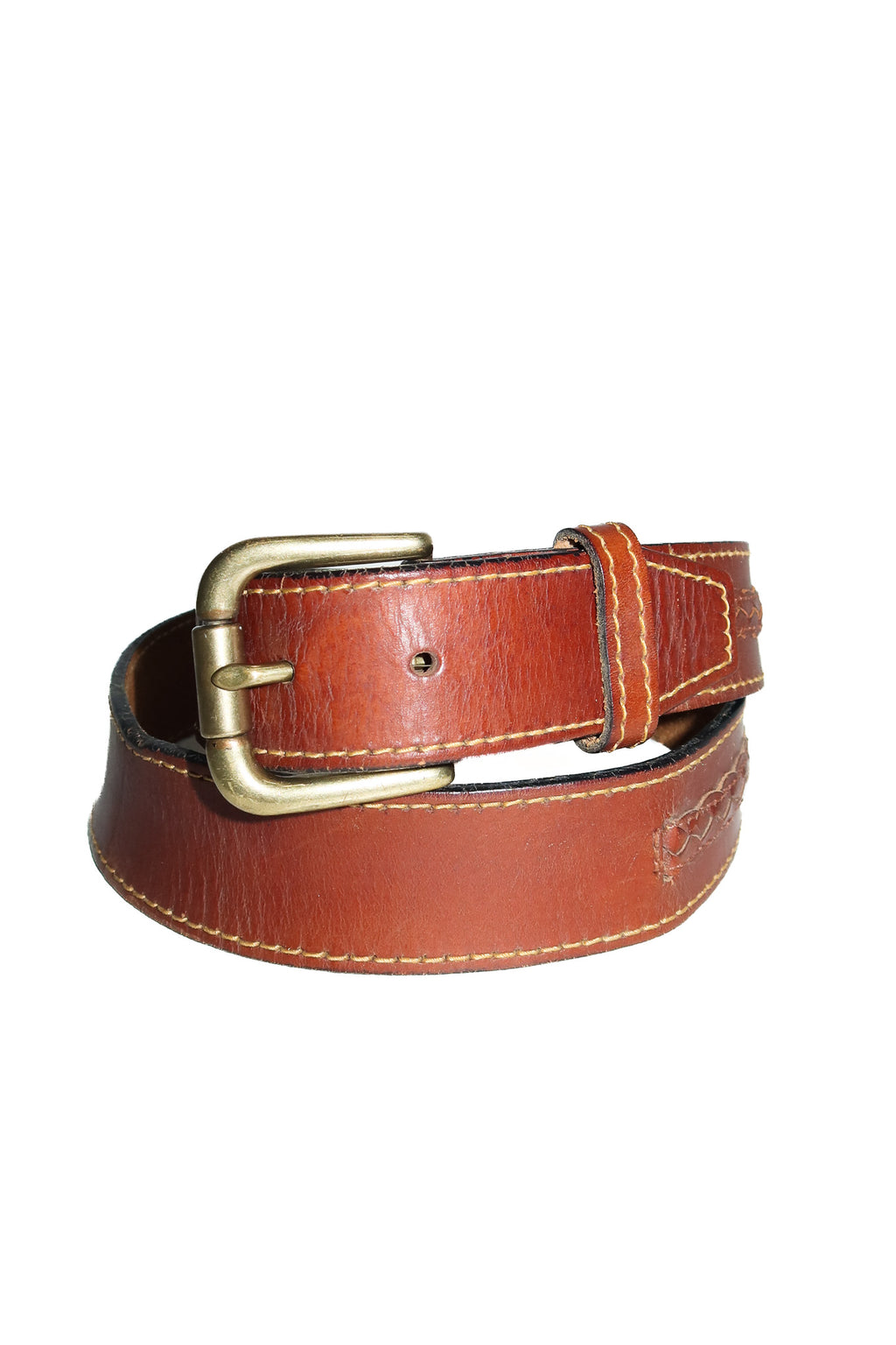 1990's braided leather belt tan.