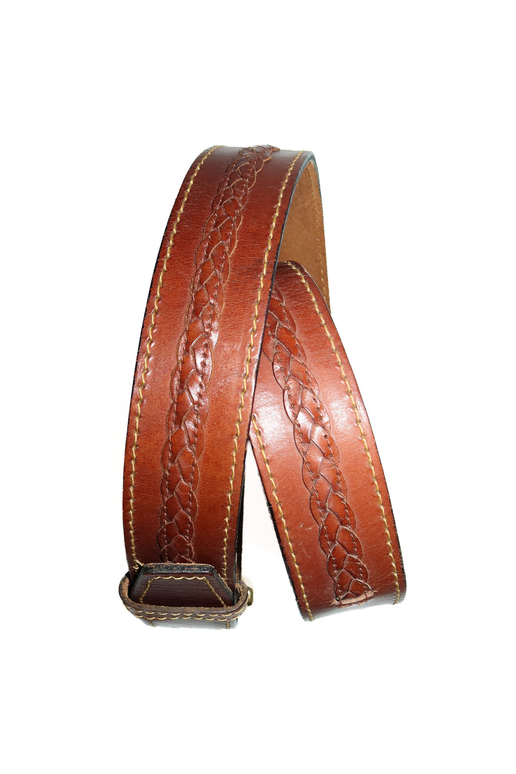 1990's braided leather belt tan.