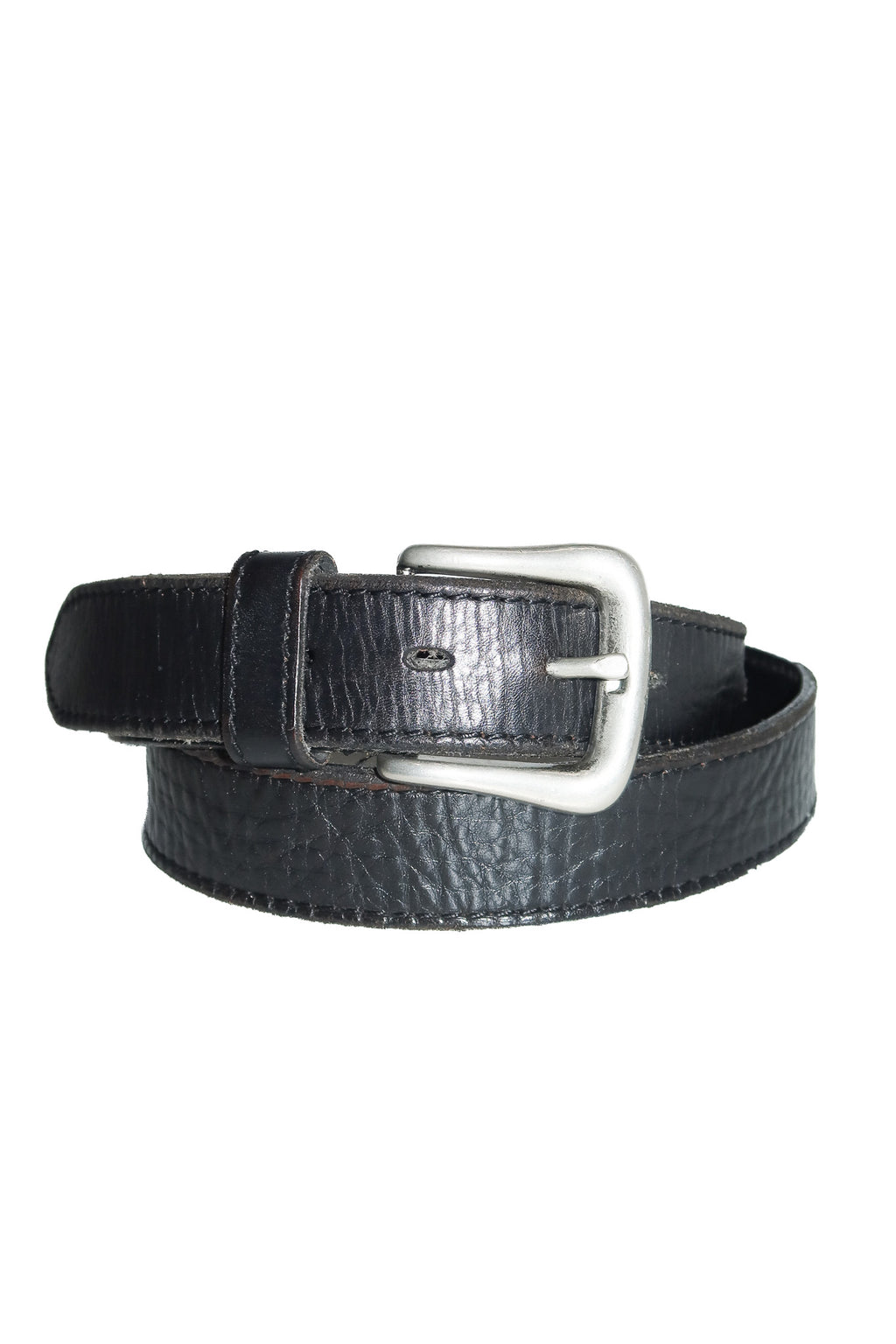 2000’s cow leather belt black/ silver.