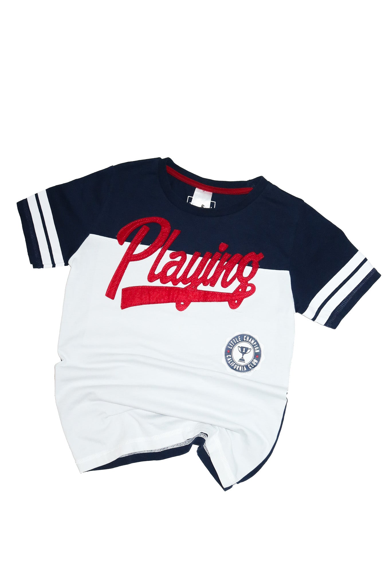 palomino baseball baby tee blue/red.
