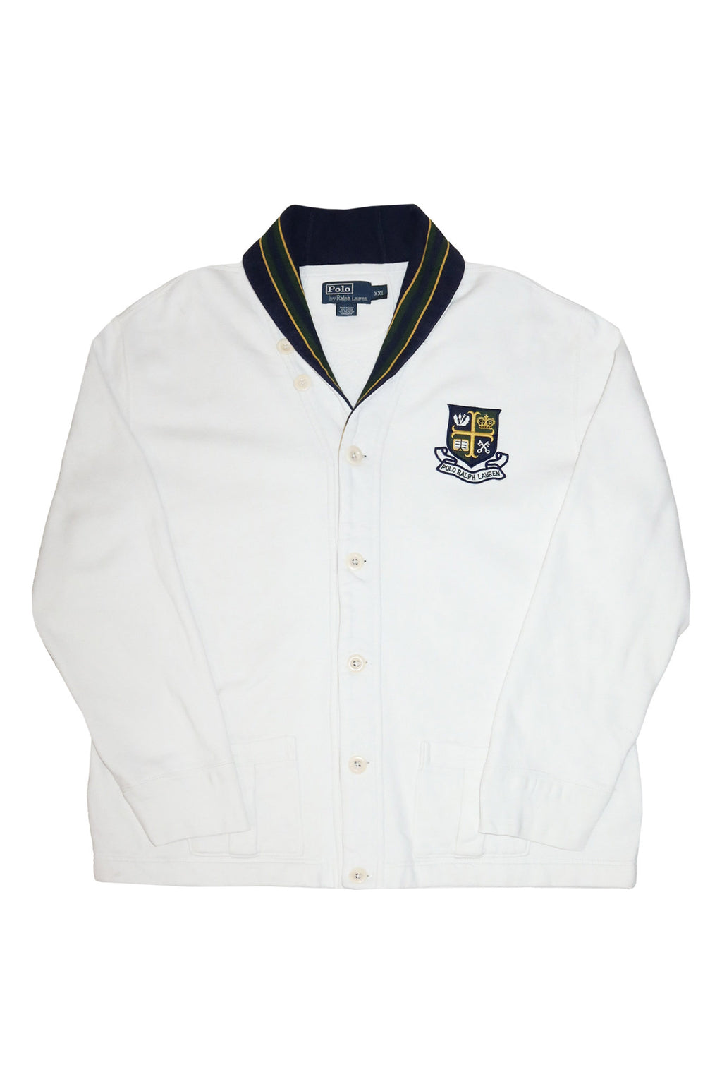 2000’s polo ralph lauren crest sweat jacket white.