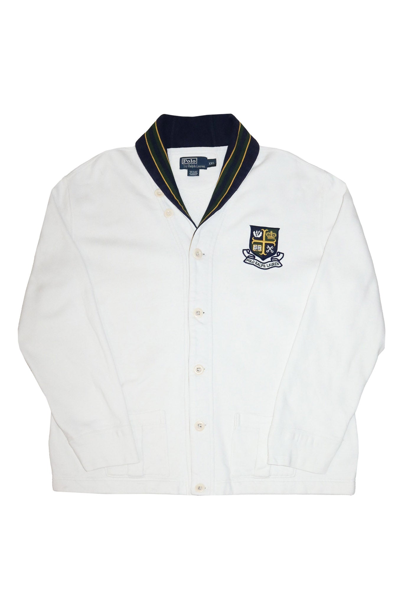 2000’s polo ralph lauren crest sweat jacket white.