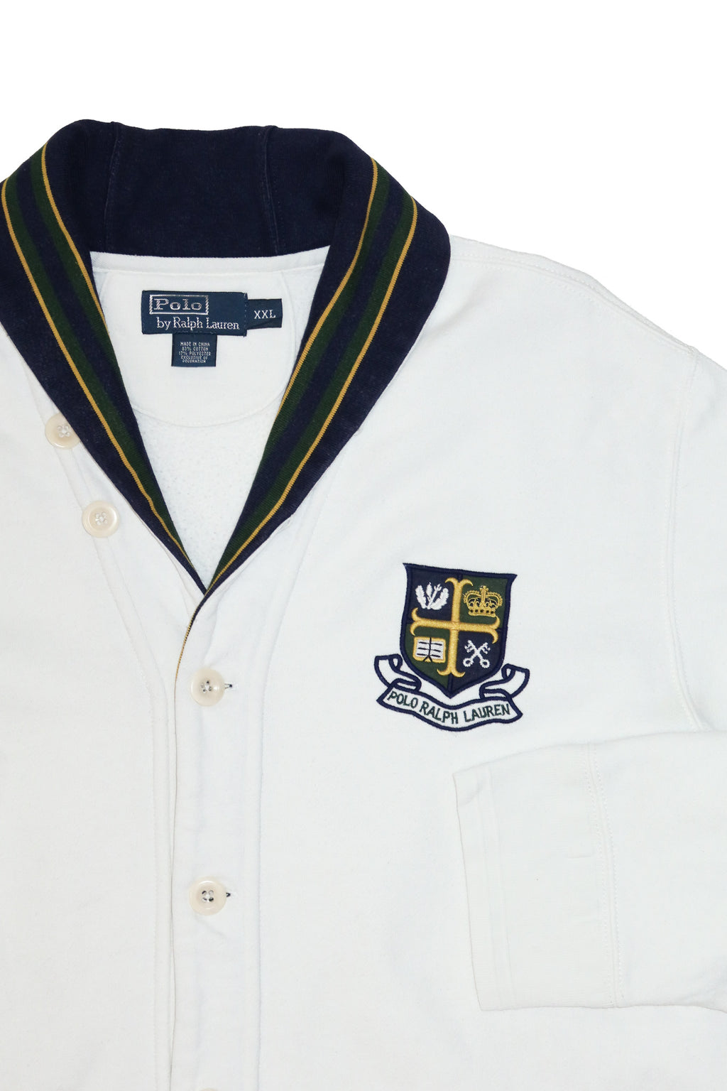 2000’s polo ralph lauren crest sweat jacket white.