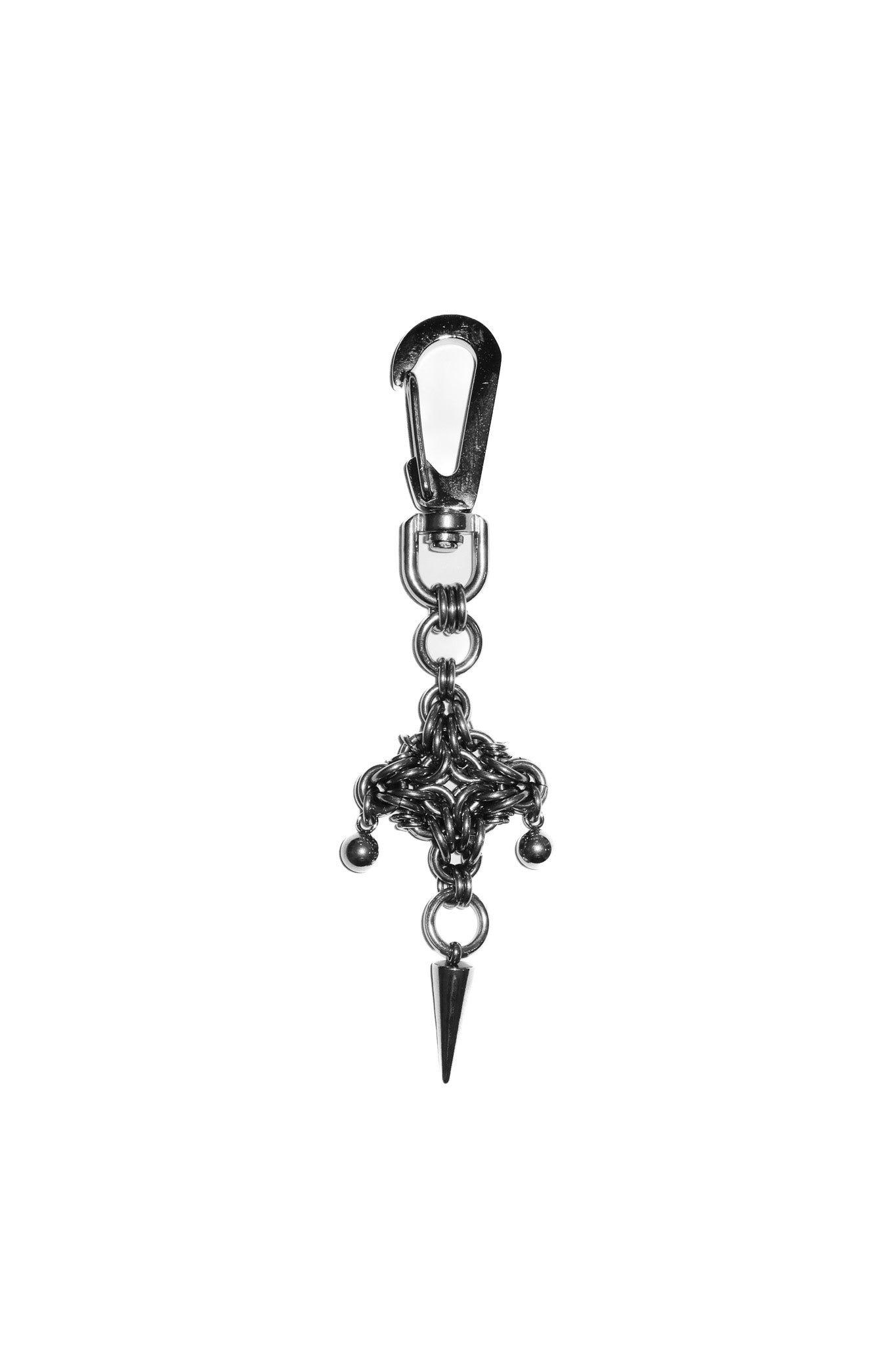 stickychains steel chainmail keychain silver.