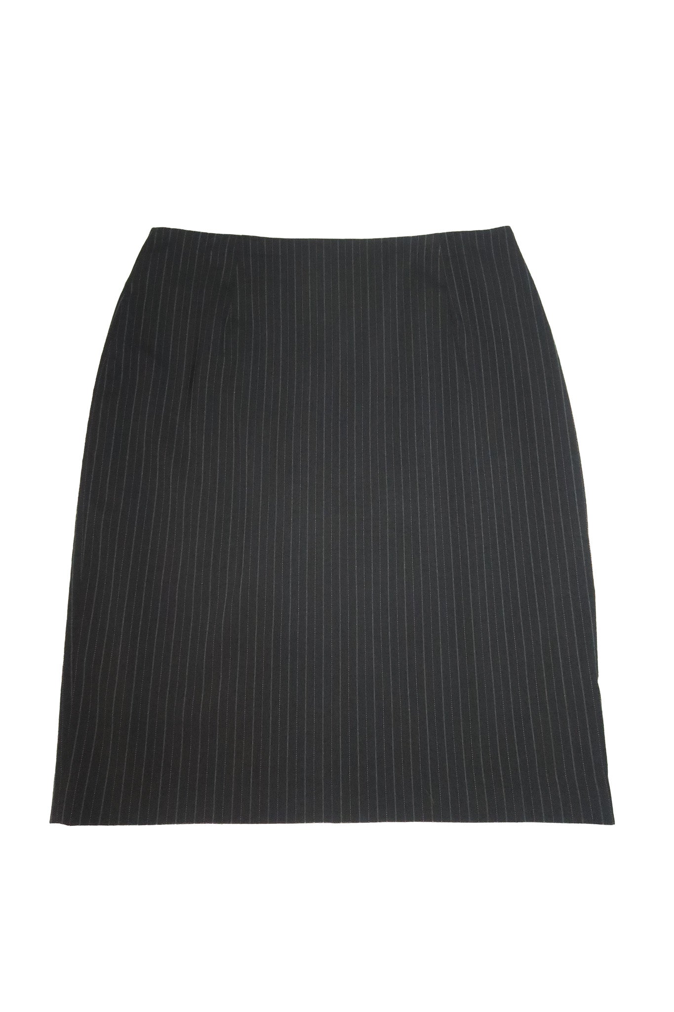 1990's pierucci wool pinstripe midi skirt charcoal grey.