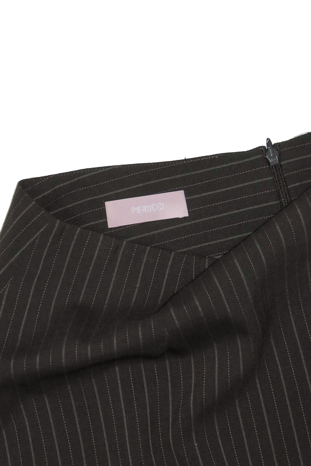 1990's pierucci wool pinstripe midi skirt charcoal grey.