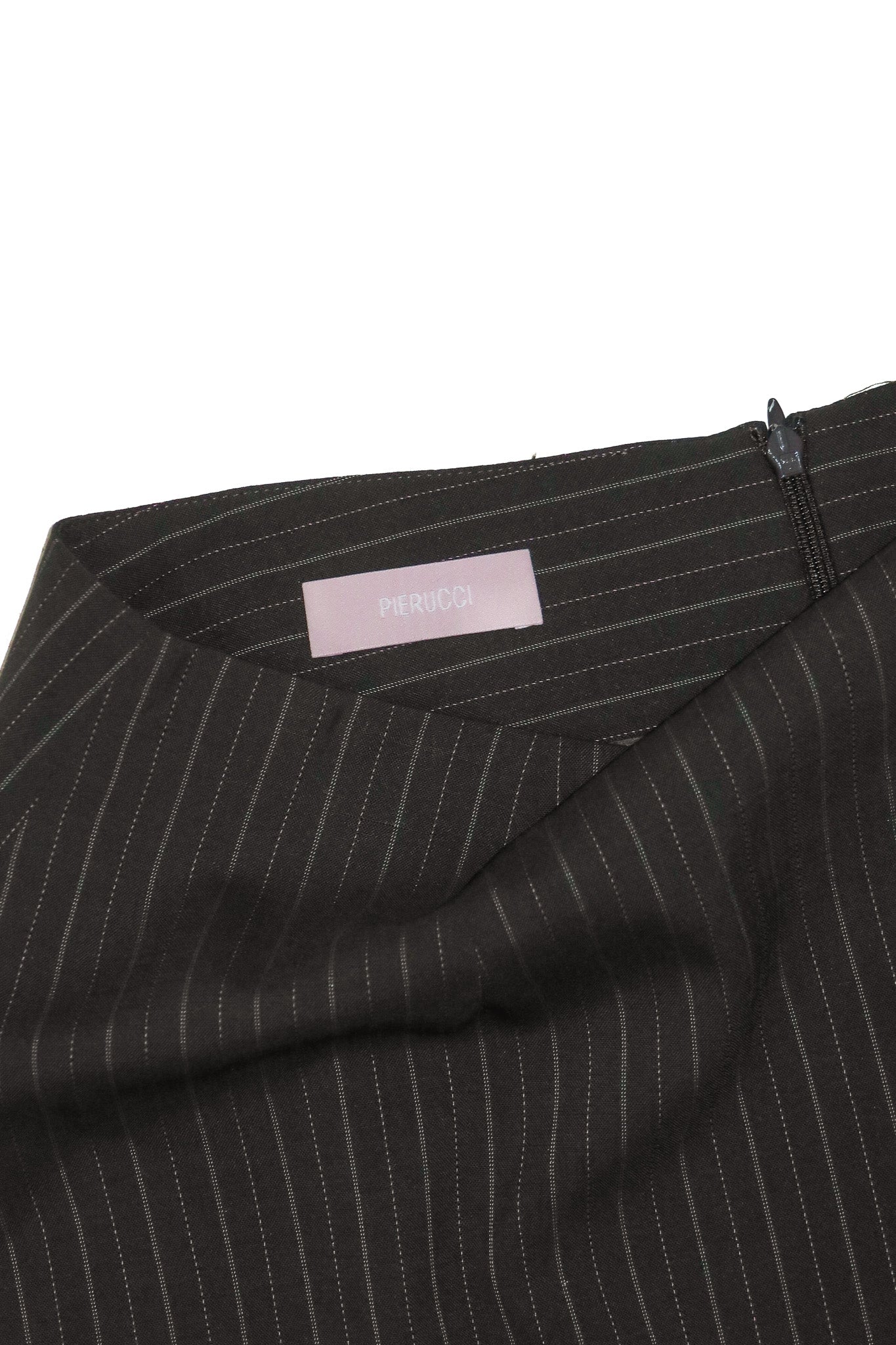 1990's pierucci wool pinstripe midi skirt charcoal grey.