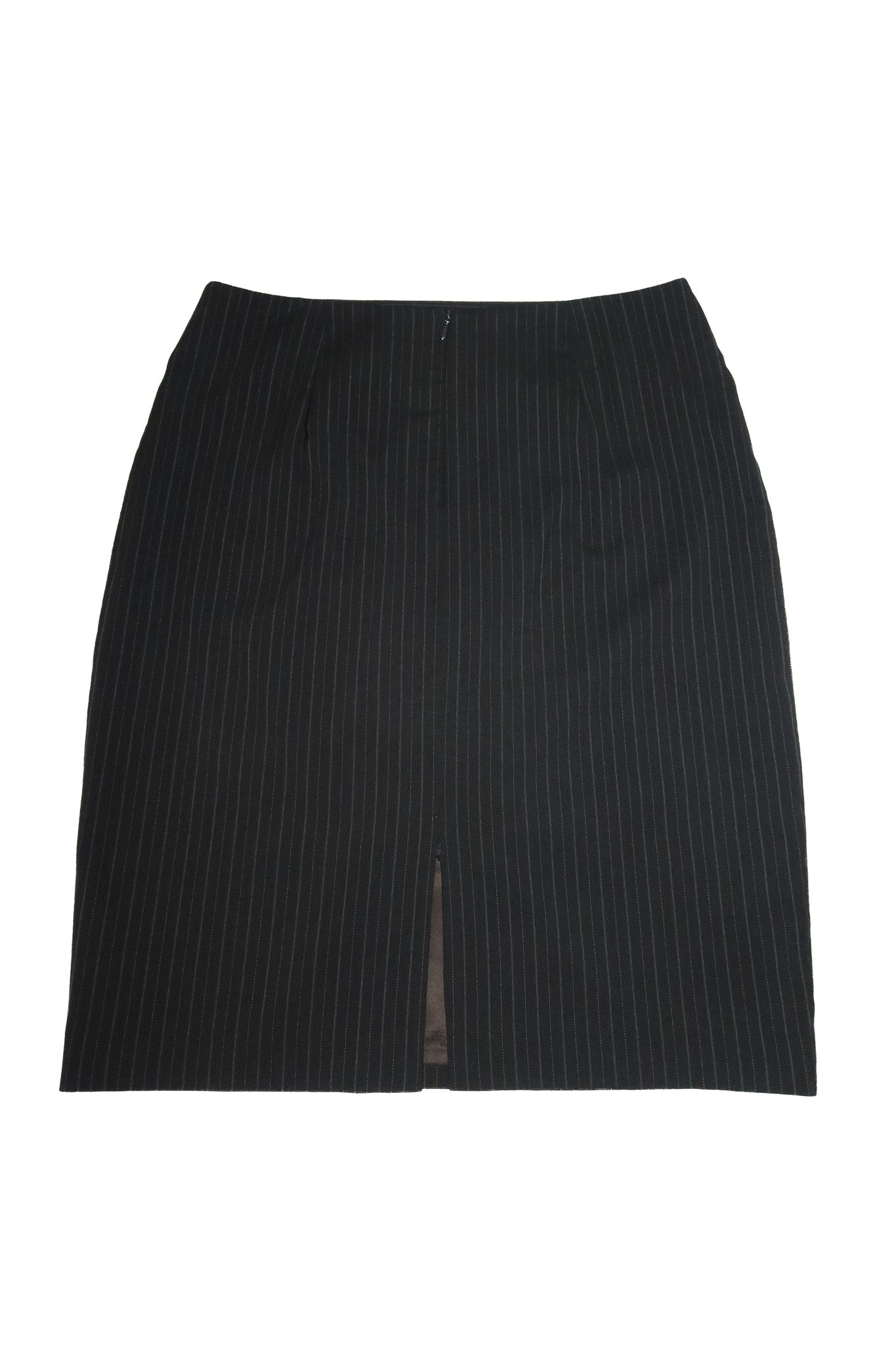 1990's pierucci wool pinstripe midi skirt charcoal grey.
