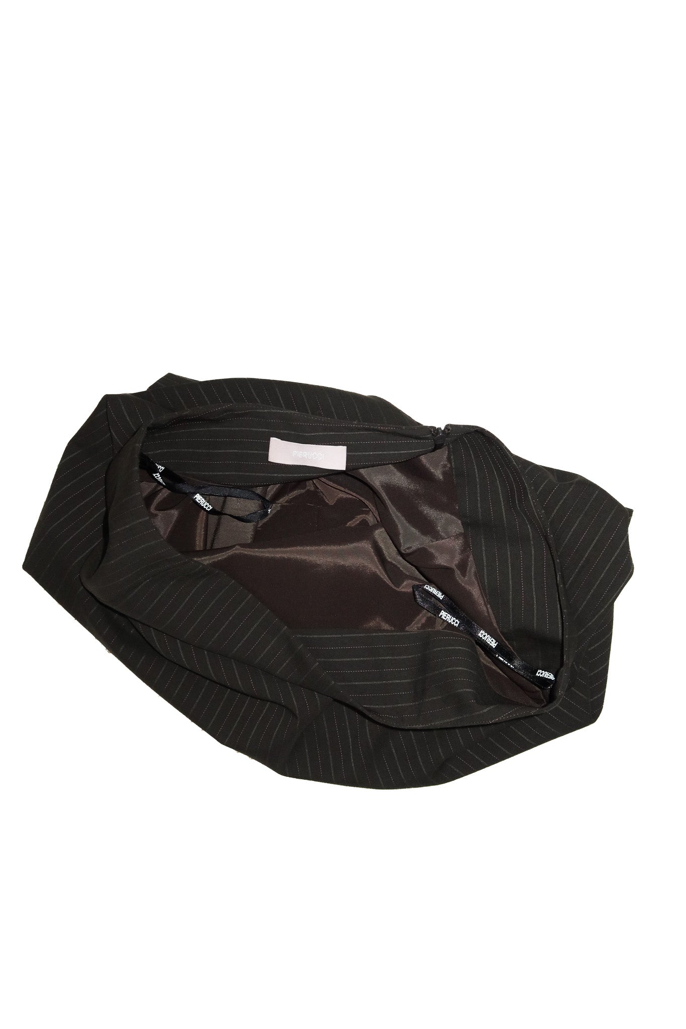 1990's pierucci wool pinstripe midi skirt charcoal grey.