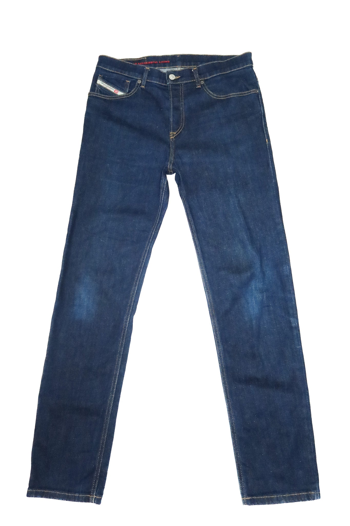2010’s diesel library tapered jeans dark washed blue.