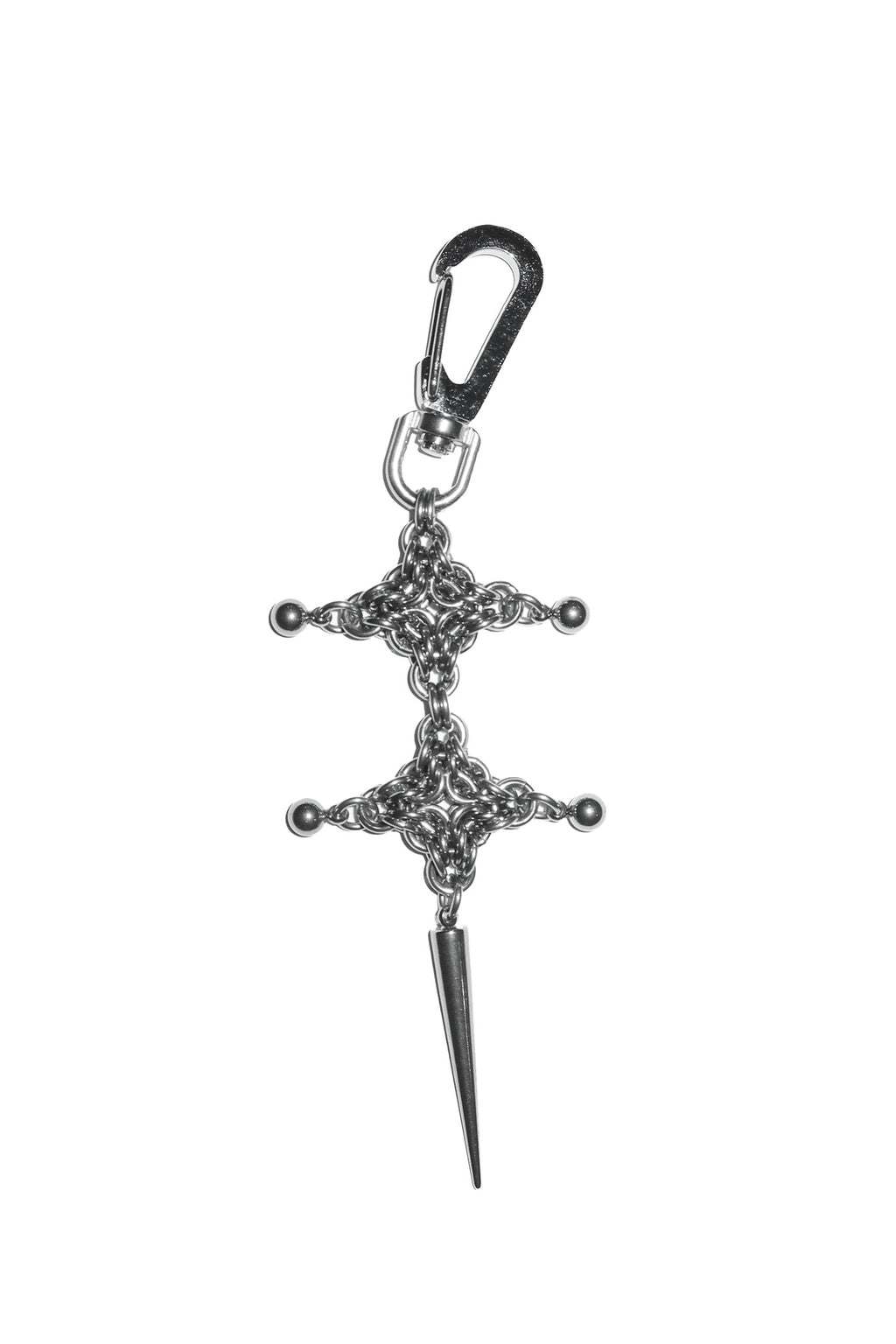 stickychains duo star keychain silver.