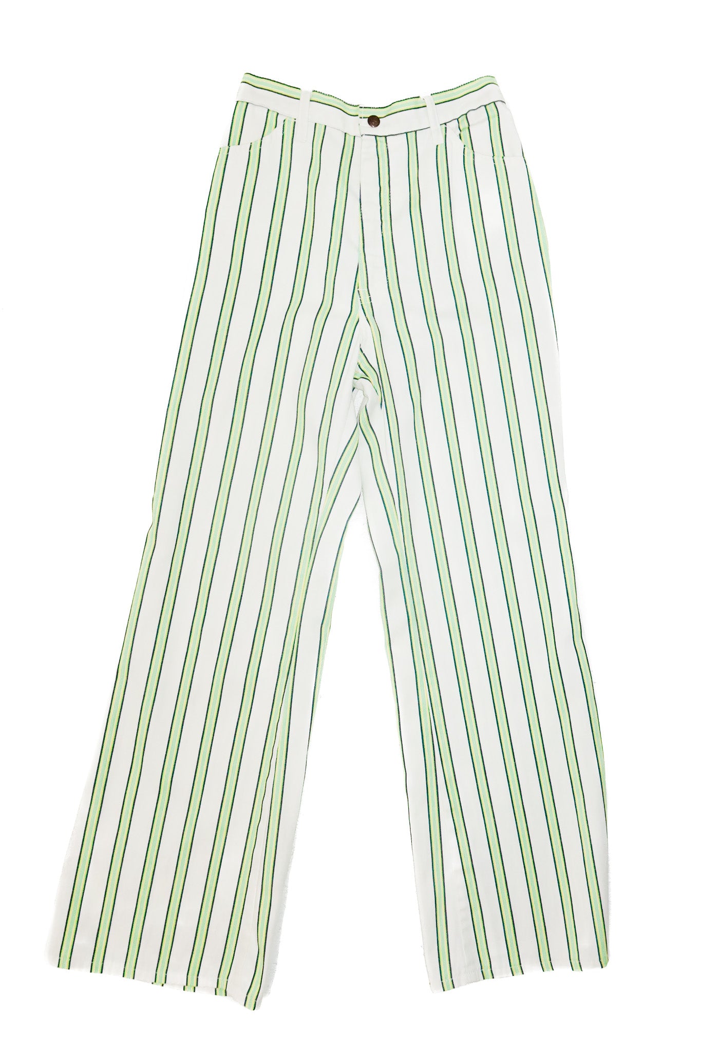 levi’s for me denim bell bottoms white/green stripe.