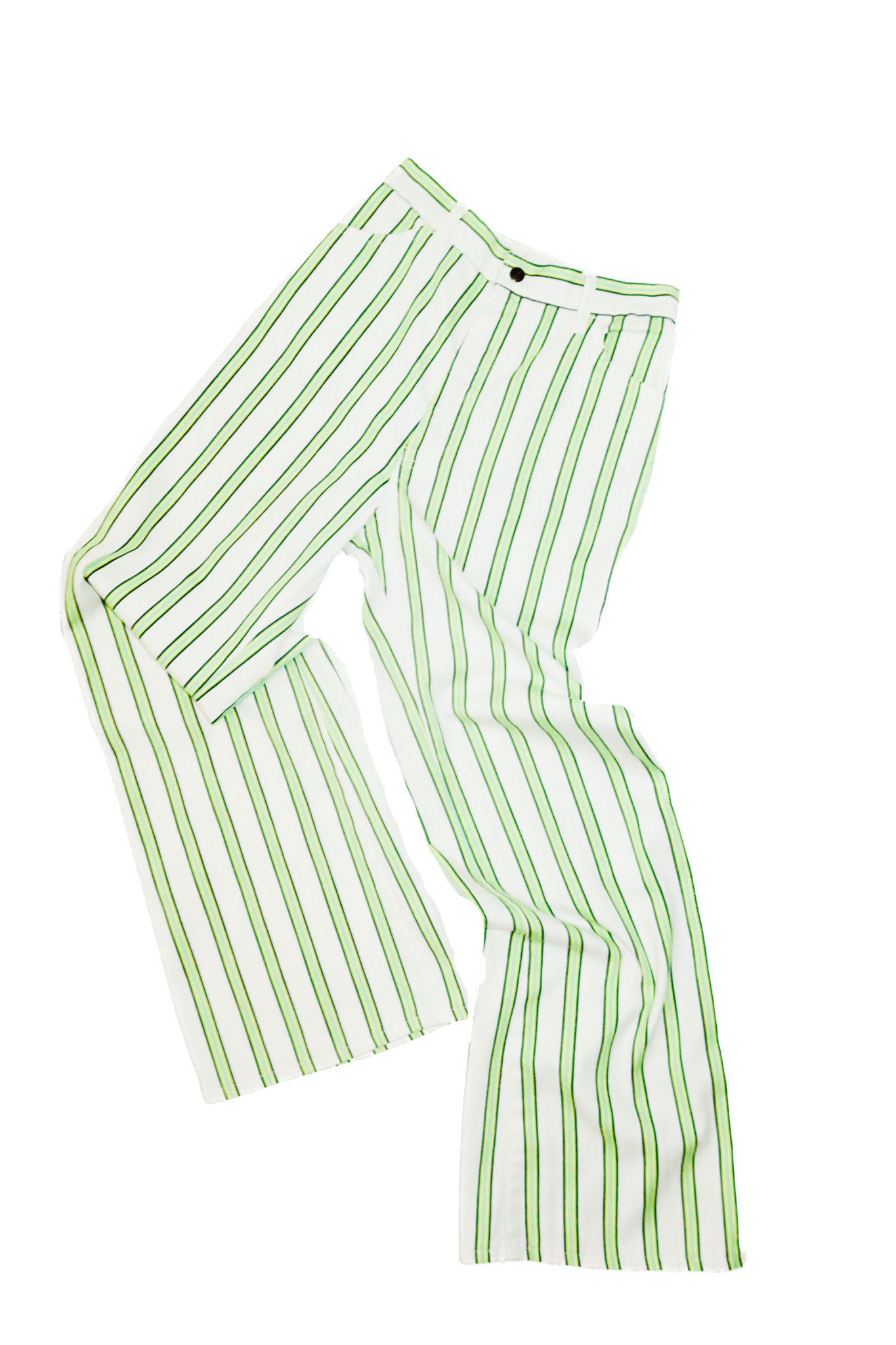 levi’s for me denim bell bottoms white/green stripe.