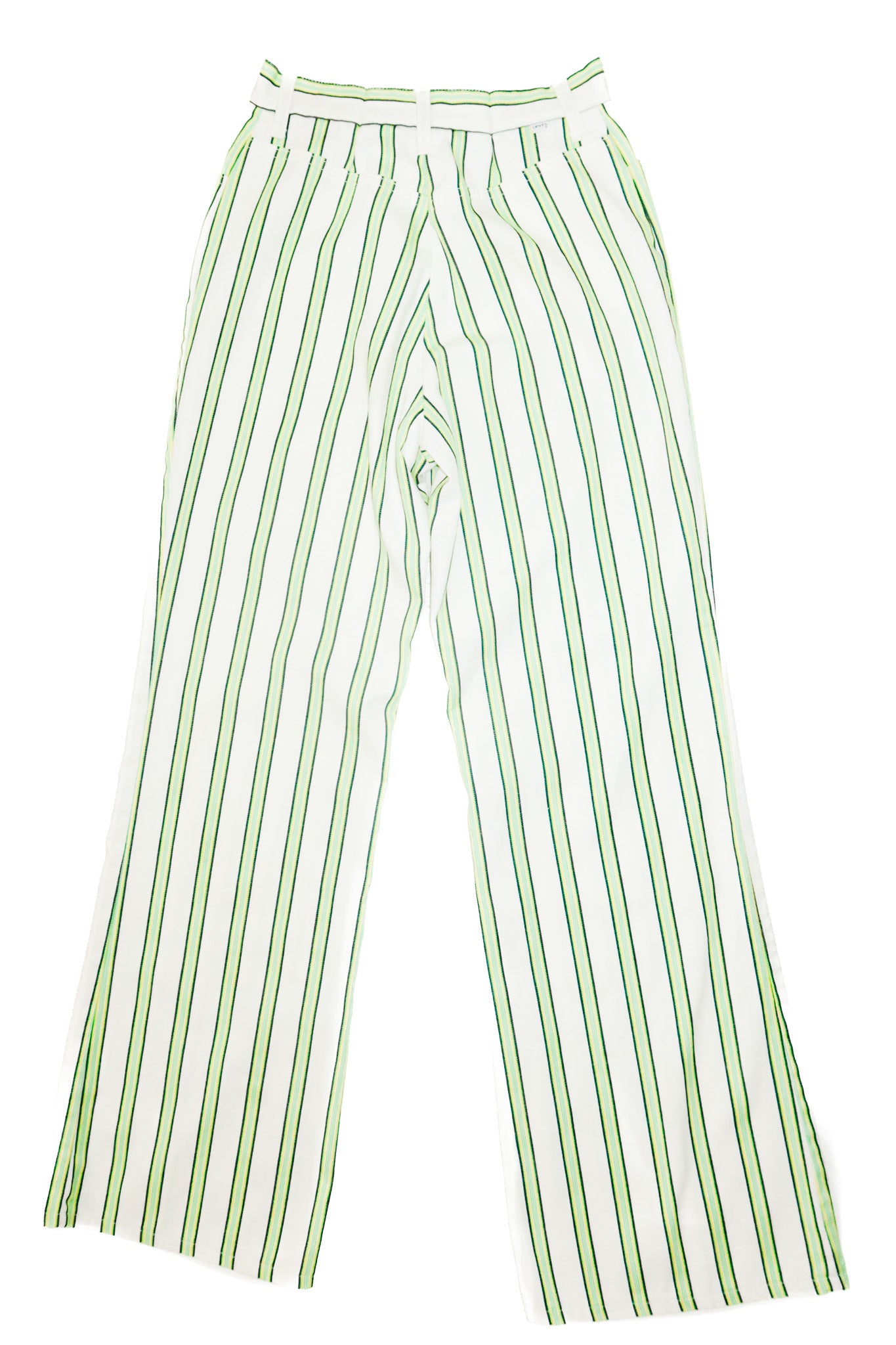 levi’s for me denim bell bottoms white/green stripe.
