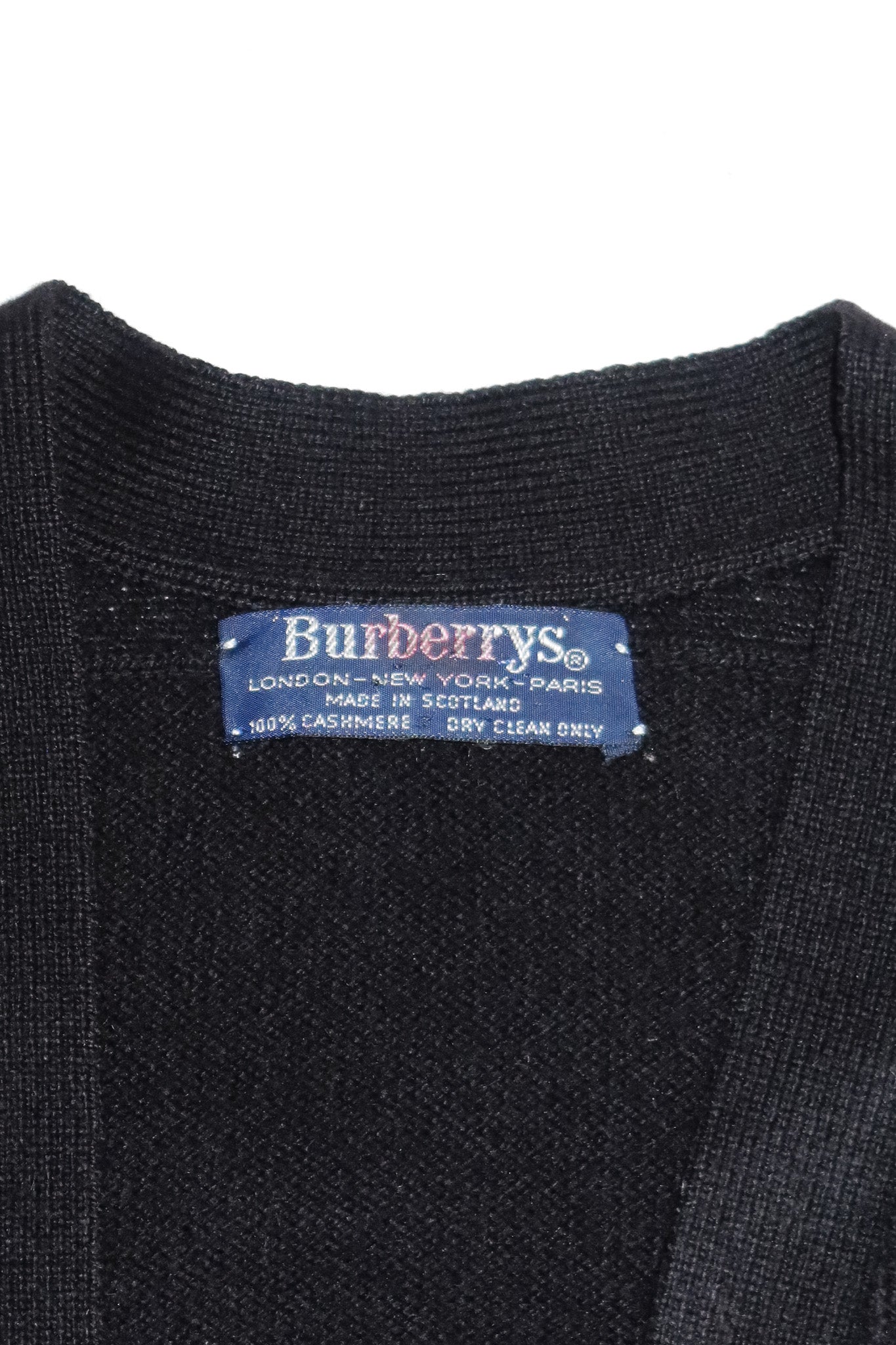 1980's burberrys cashmere cardigan black.