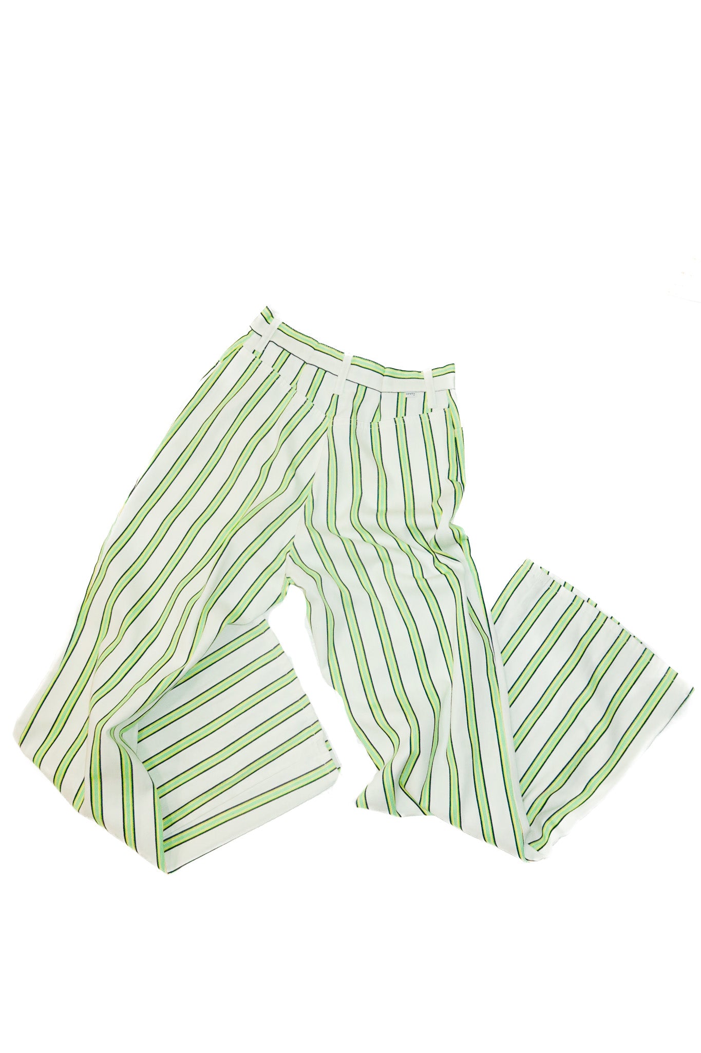 levi’s for me denim bell bottoms white/green stripe.