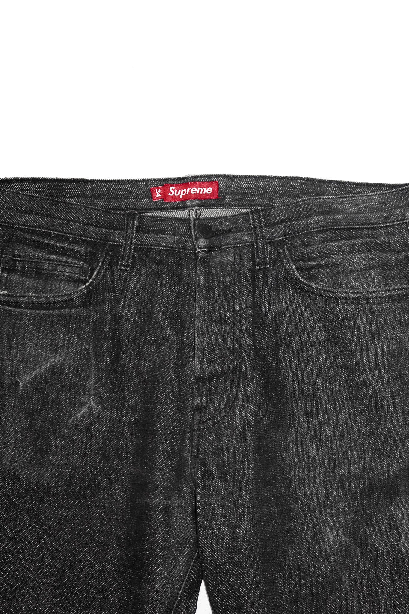 supreme stone washed jeans black.