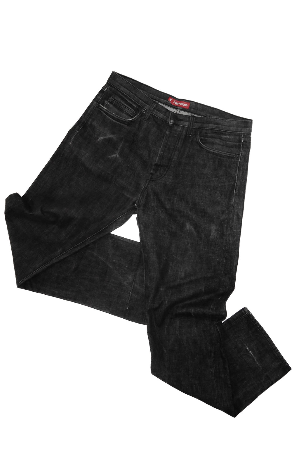 supreme stone washed jeans black.