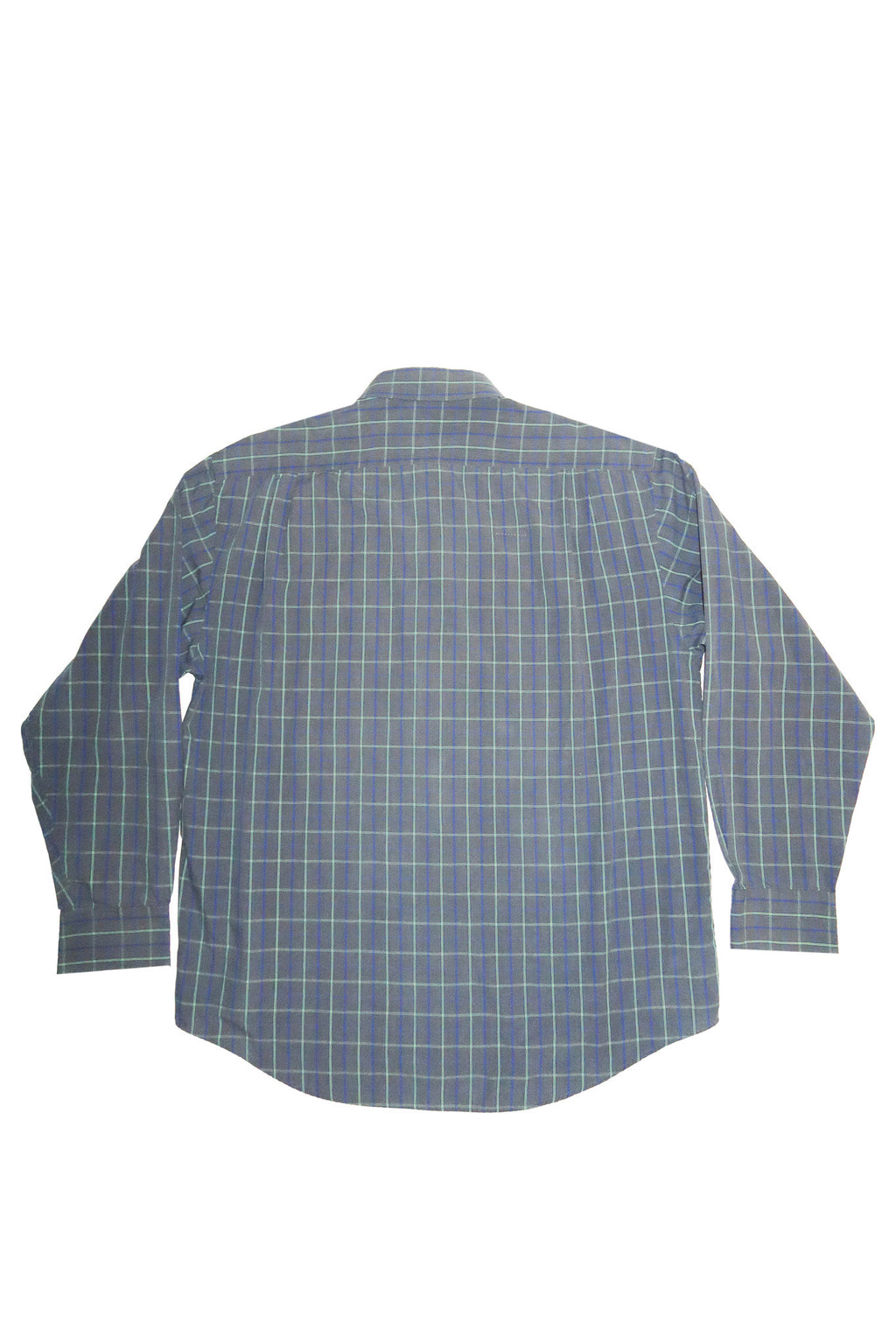 1990’s yves saint laurent pour homme plaid button up shirt blue/grey.