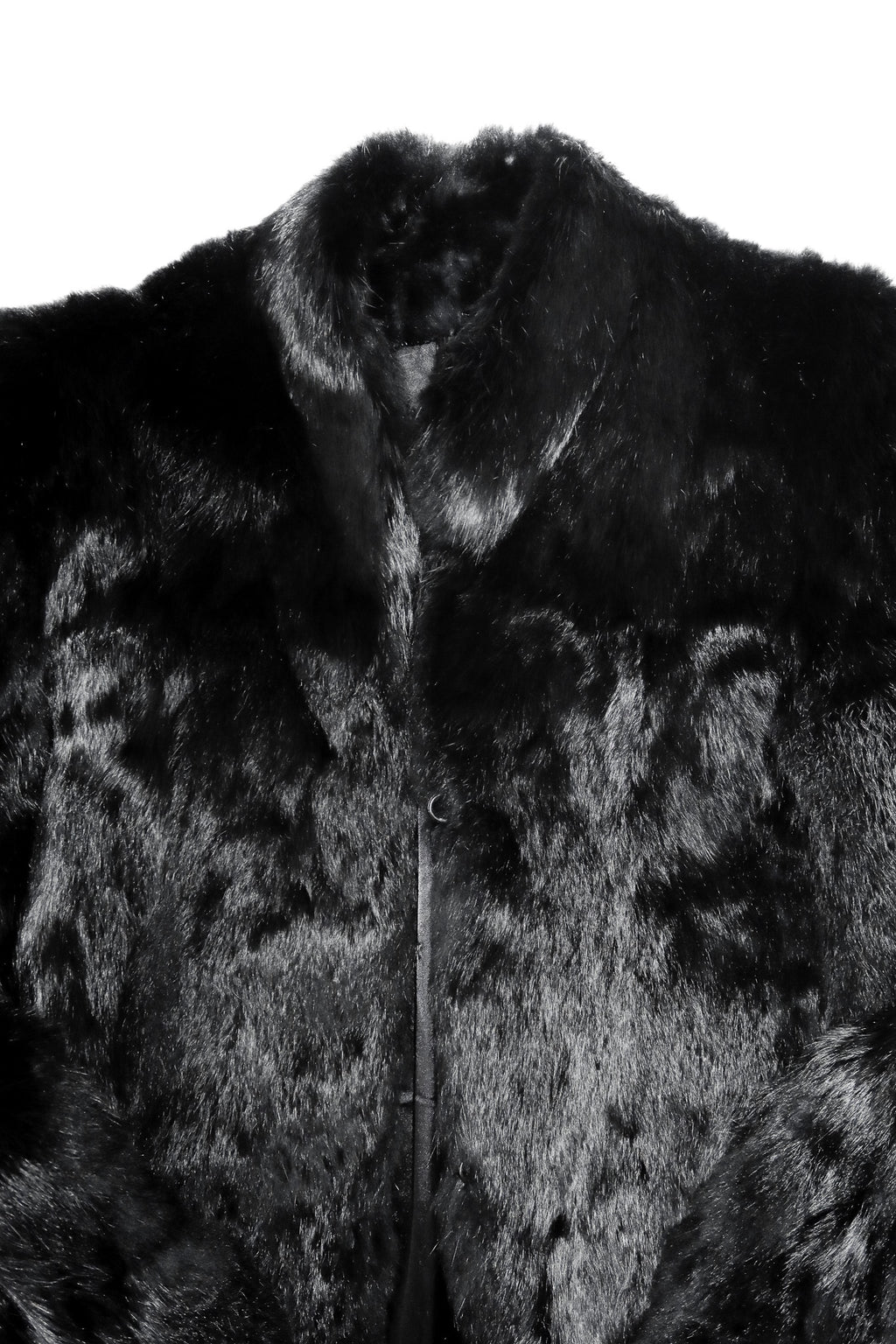 1980's french rabbit fur coat black.