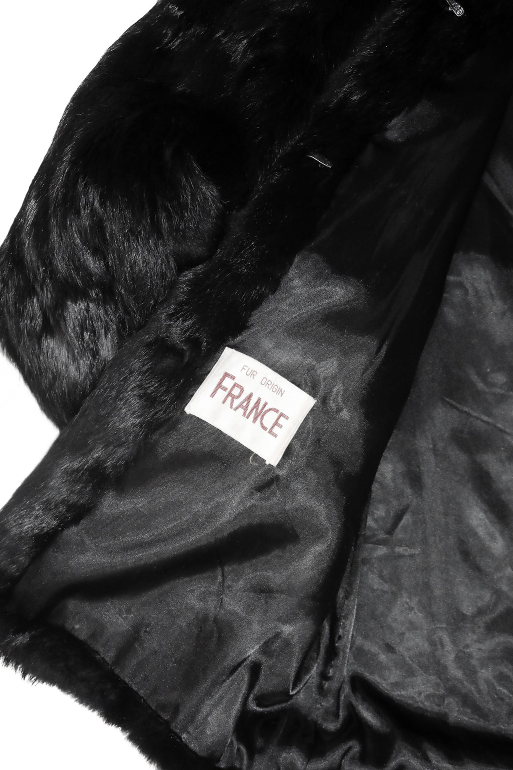 1980's french rabbit fur coat black.