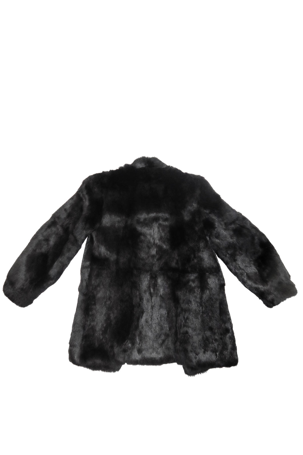 1980's french rabbit fur coat black.