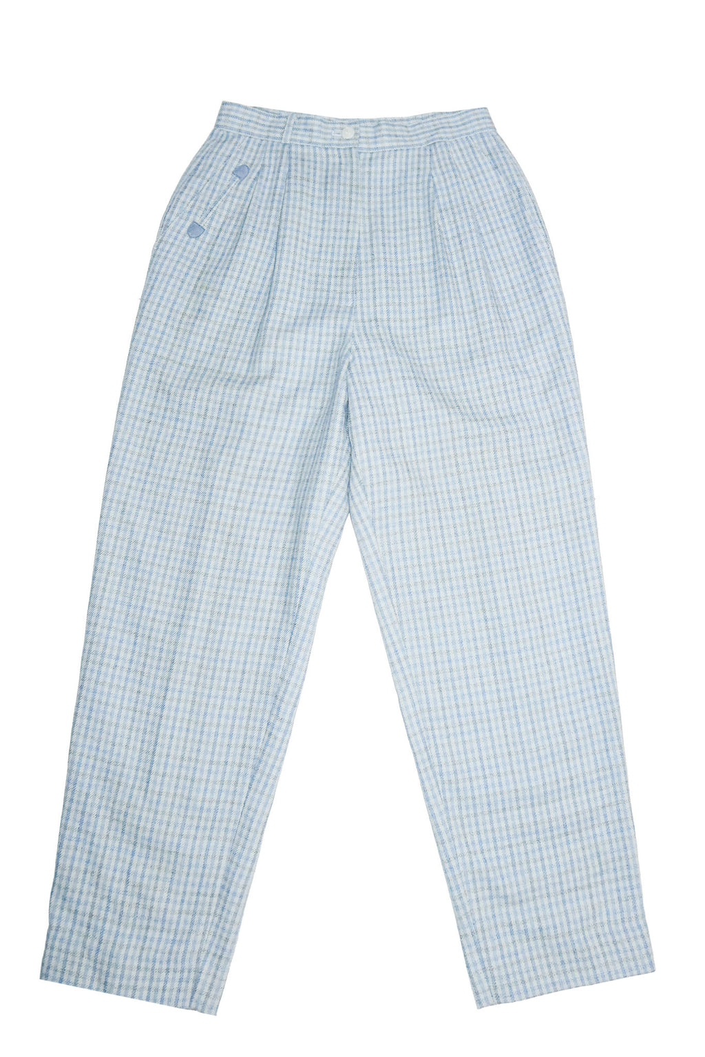 1980's christian dior sports check trousers blue.
