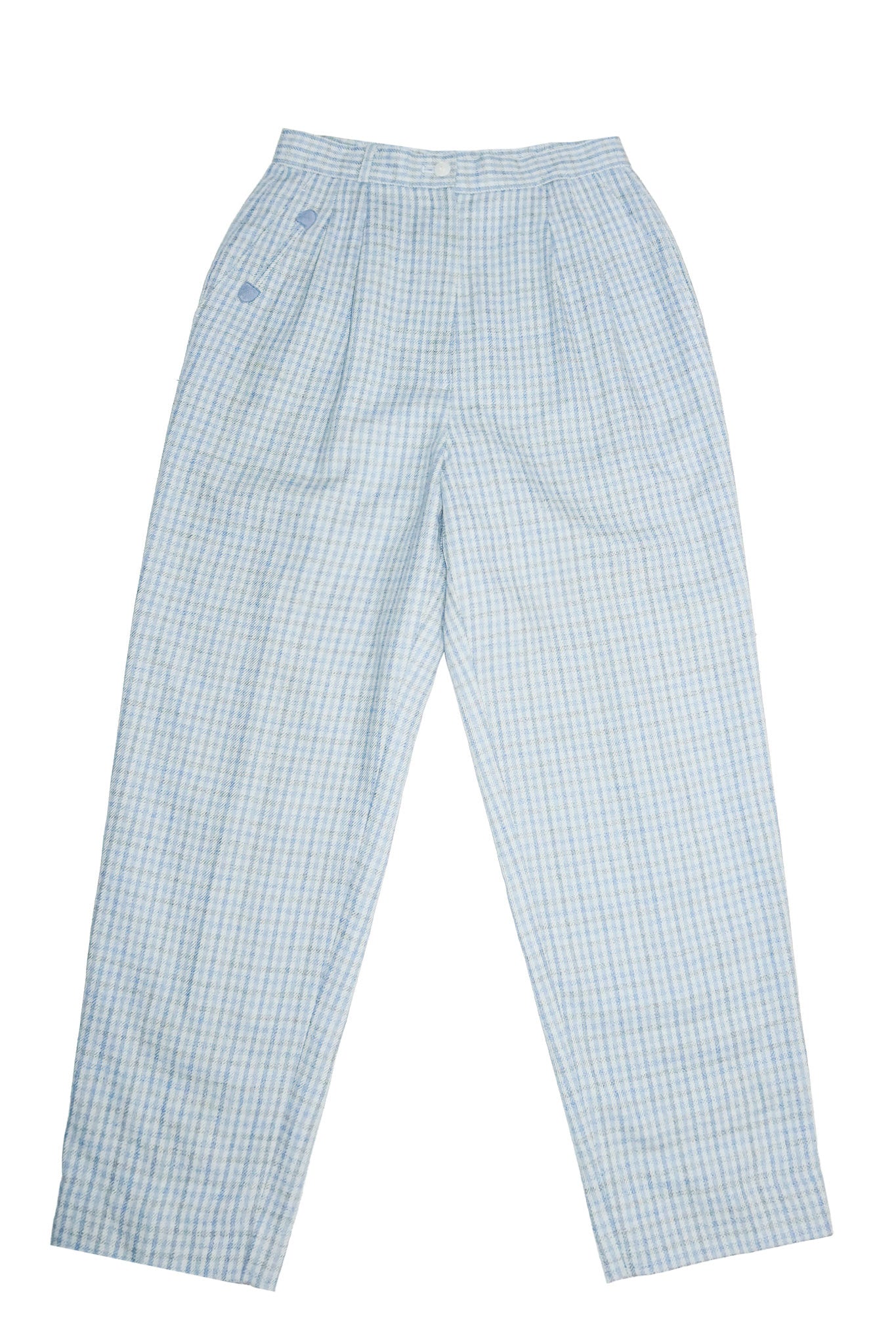 1980's christian dior sports check trousers blue.