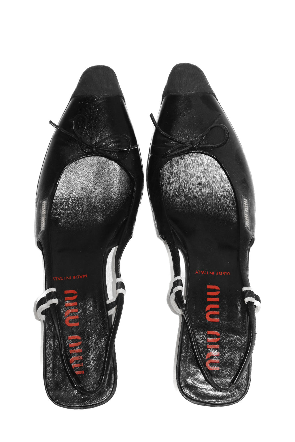 miu miu leather slingback mules black.