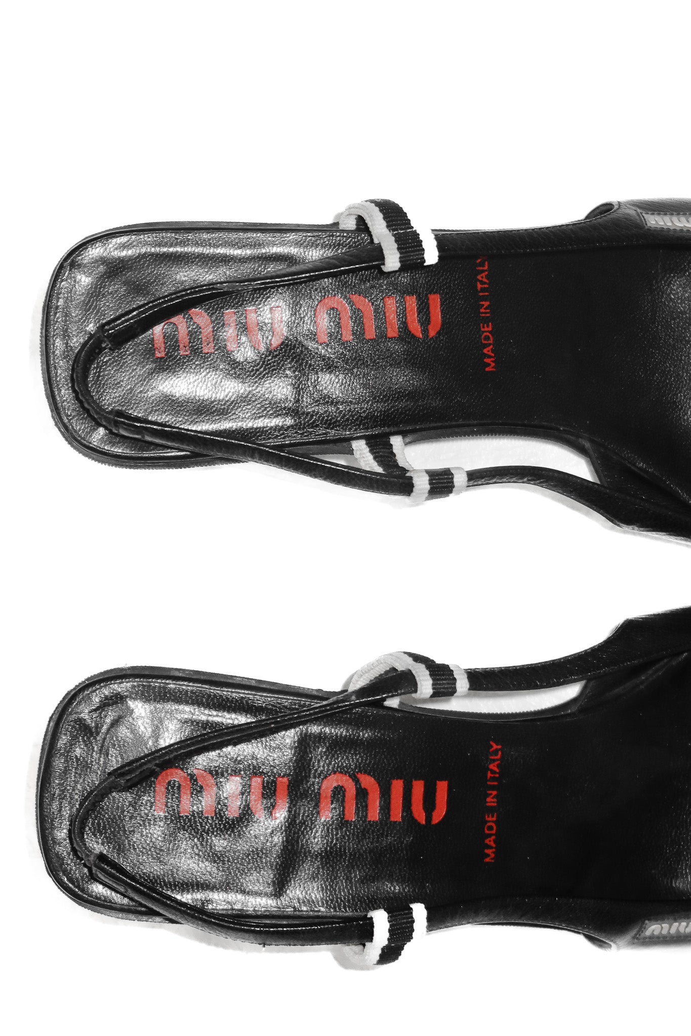 miu miu leather slingback mules black.
