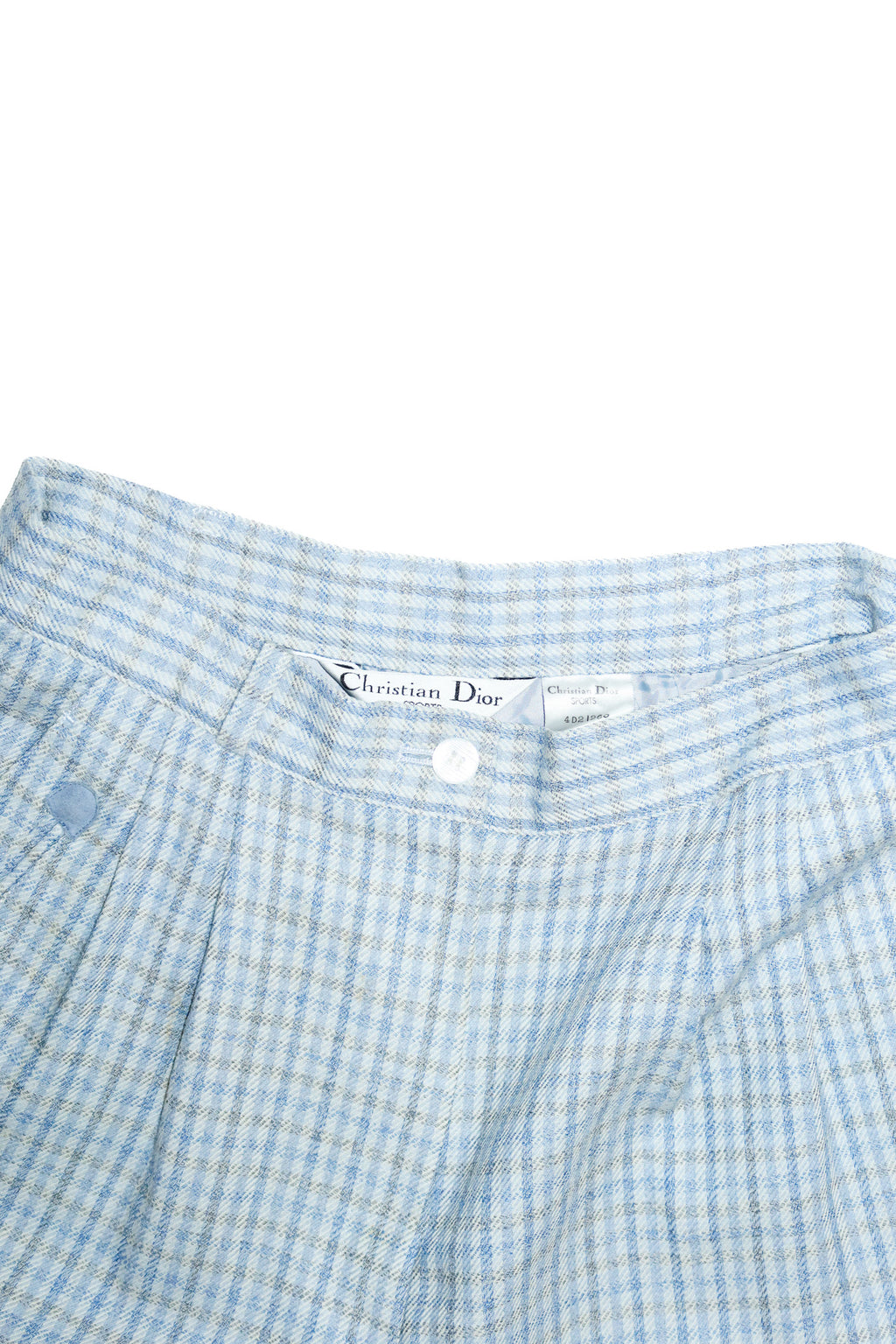 1980's christian dior sports check trousers blue.