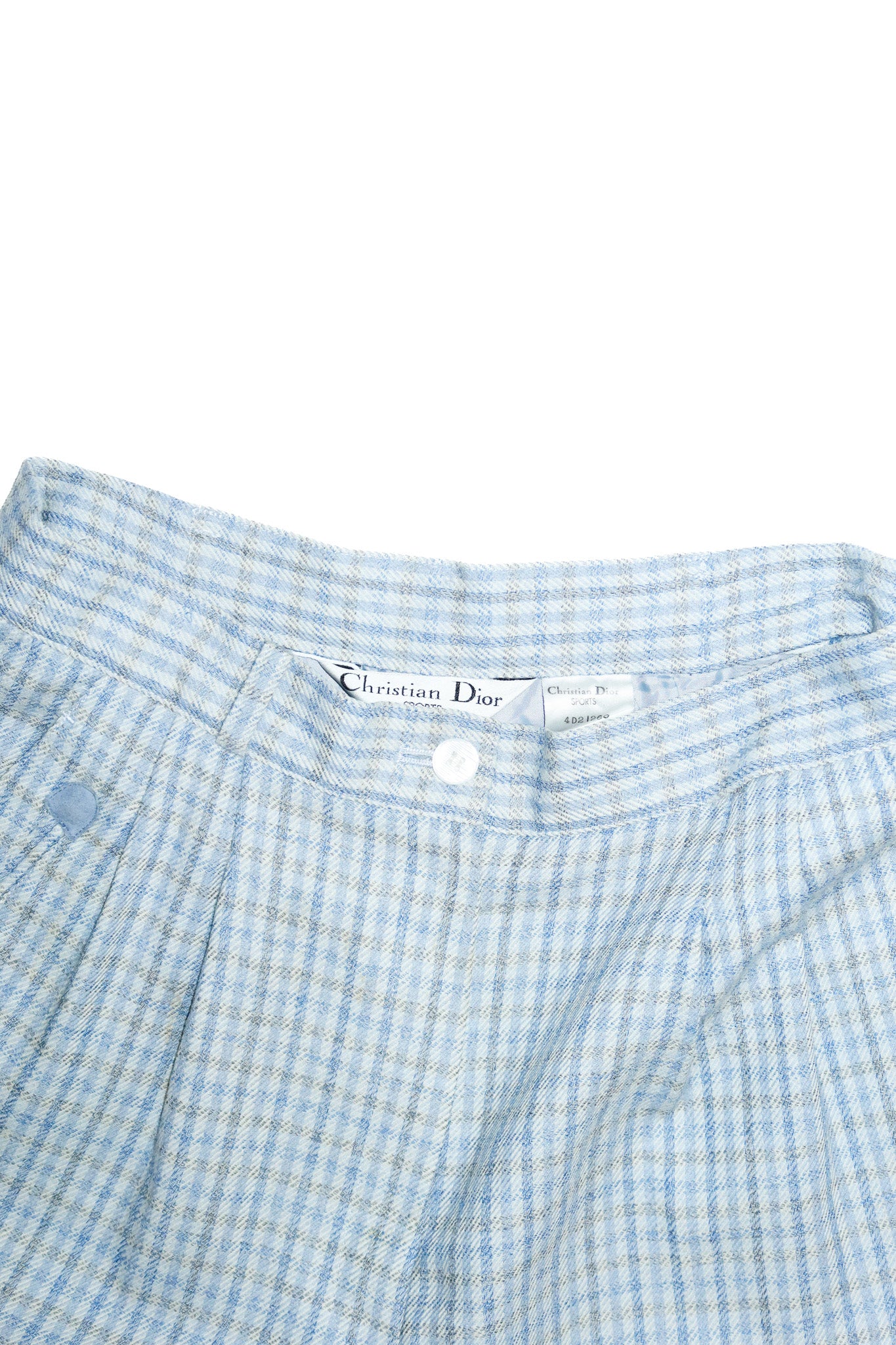 1980's christian dior sports check trousers blue.