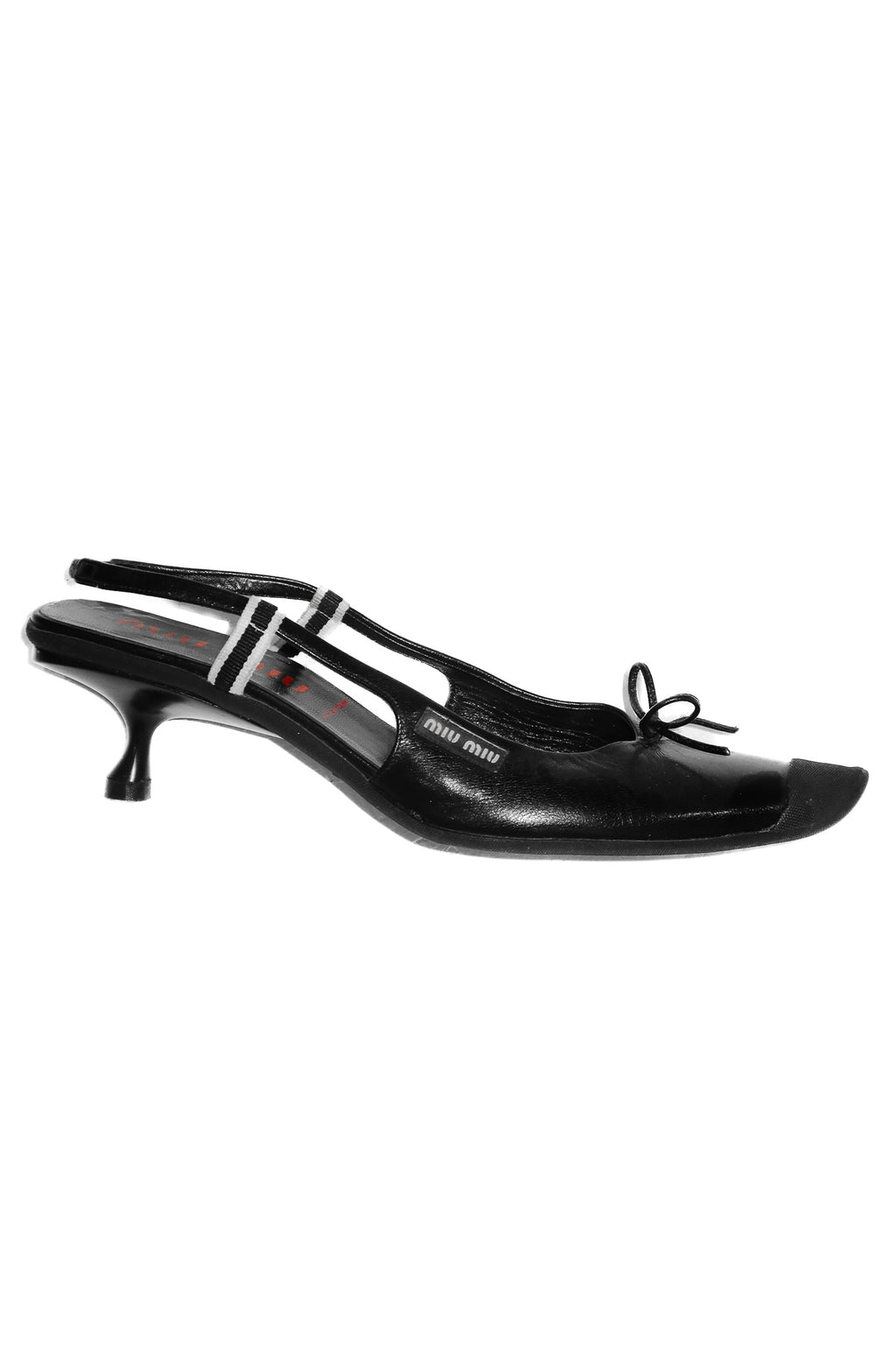 miu miu leather slingback mules black.