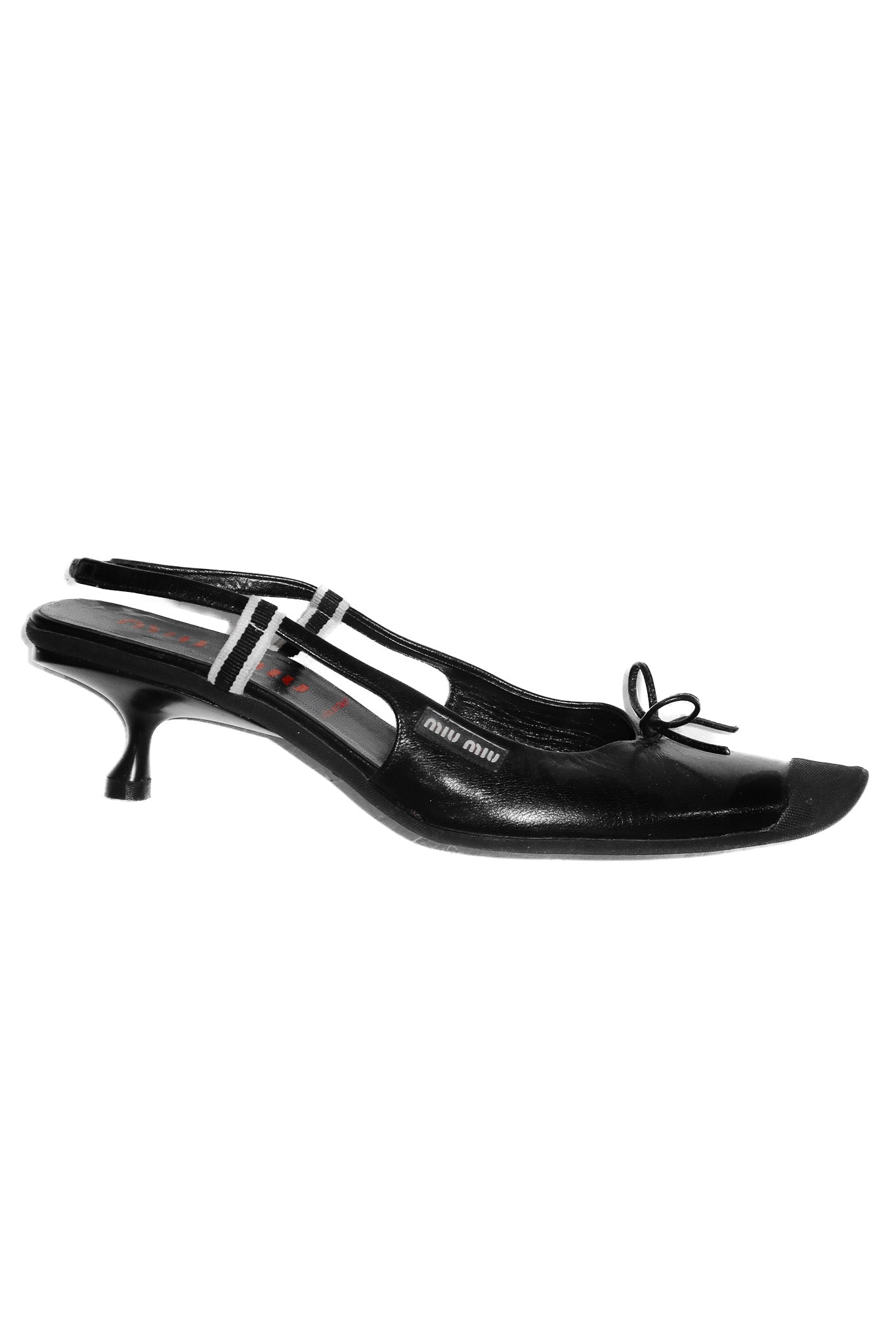 miu miu leather slingback mules black.