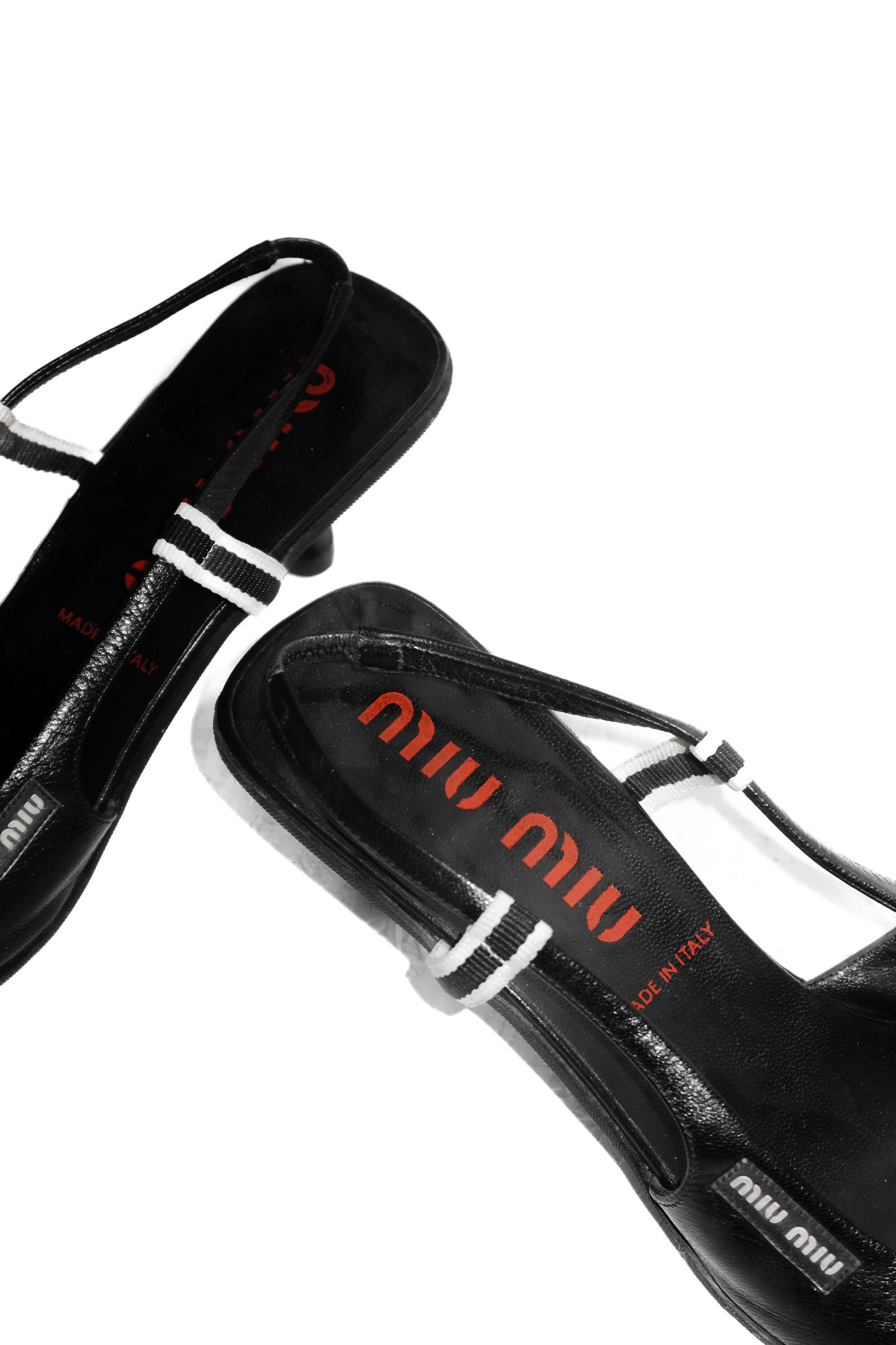 miu miu leather slingback mules black.